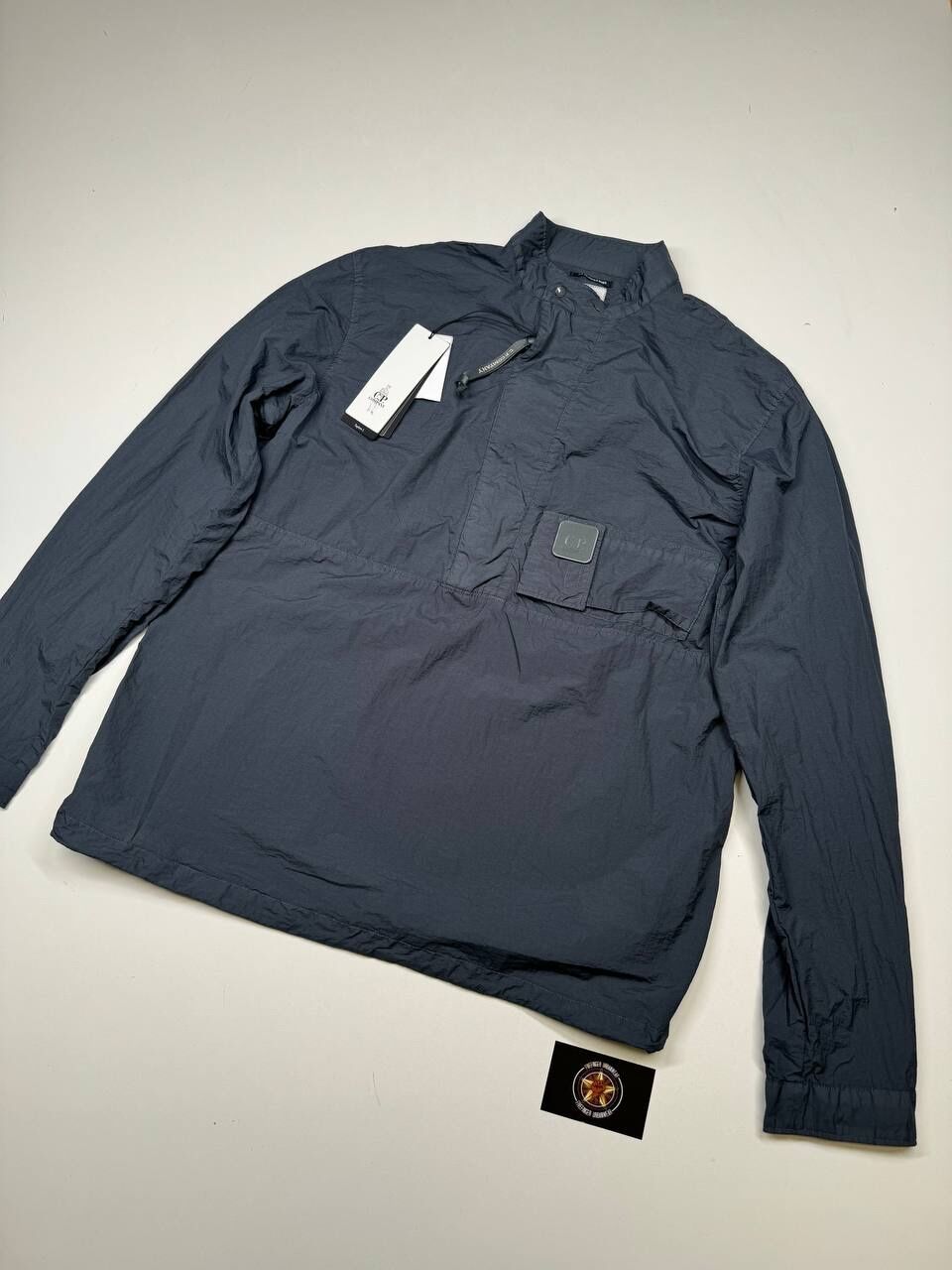 CP Company 140A Metropolis Taylon L popover Henley overshirt in dk grey - Image 1