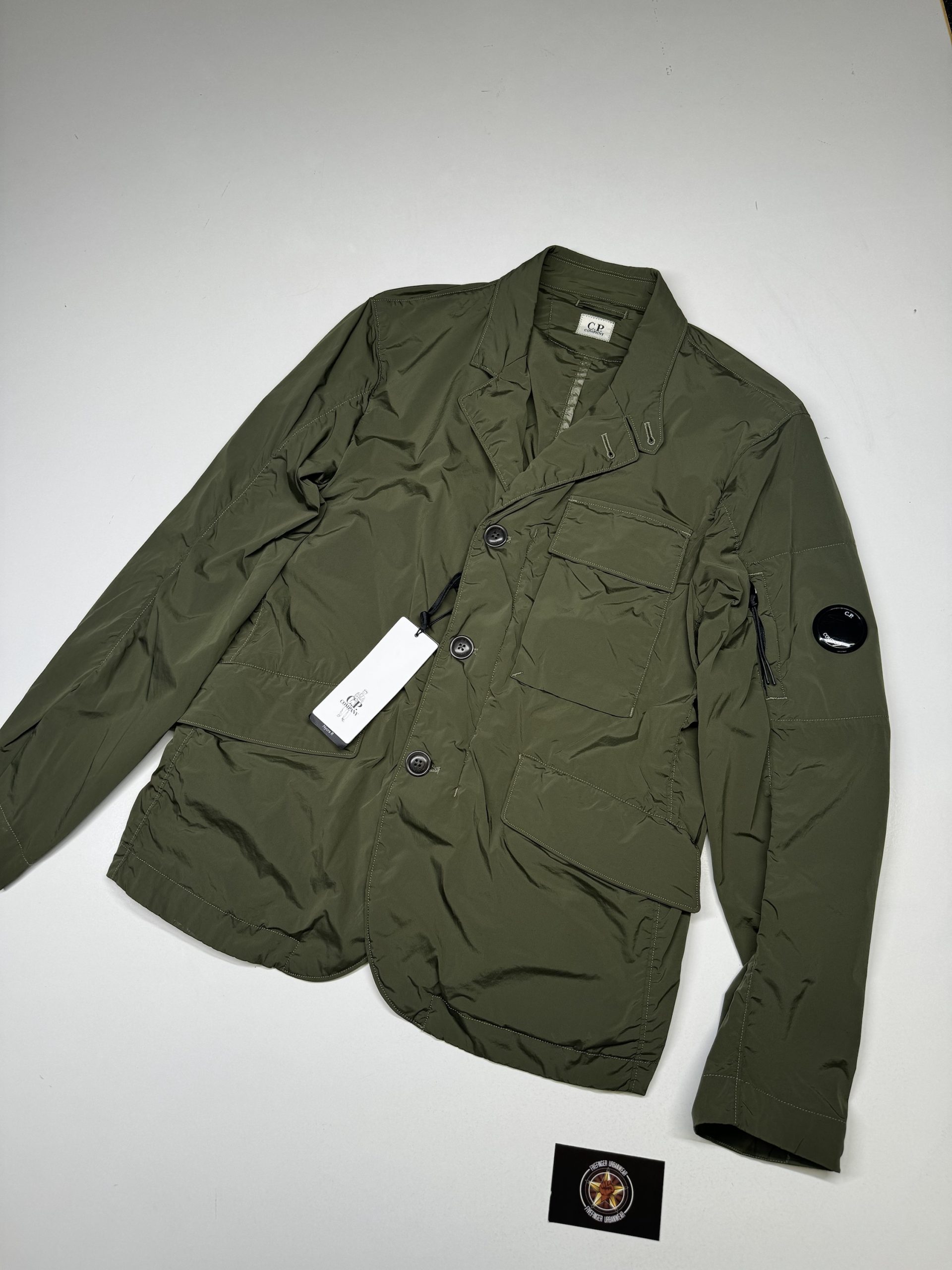 img_8729 C.P. COMPANY 240A NYCRA BLAZER JACKET IN GREEN. - Image 1