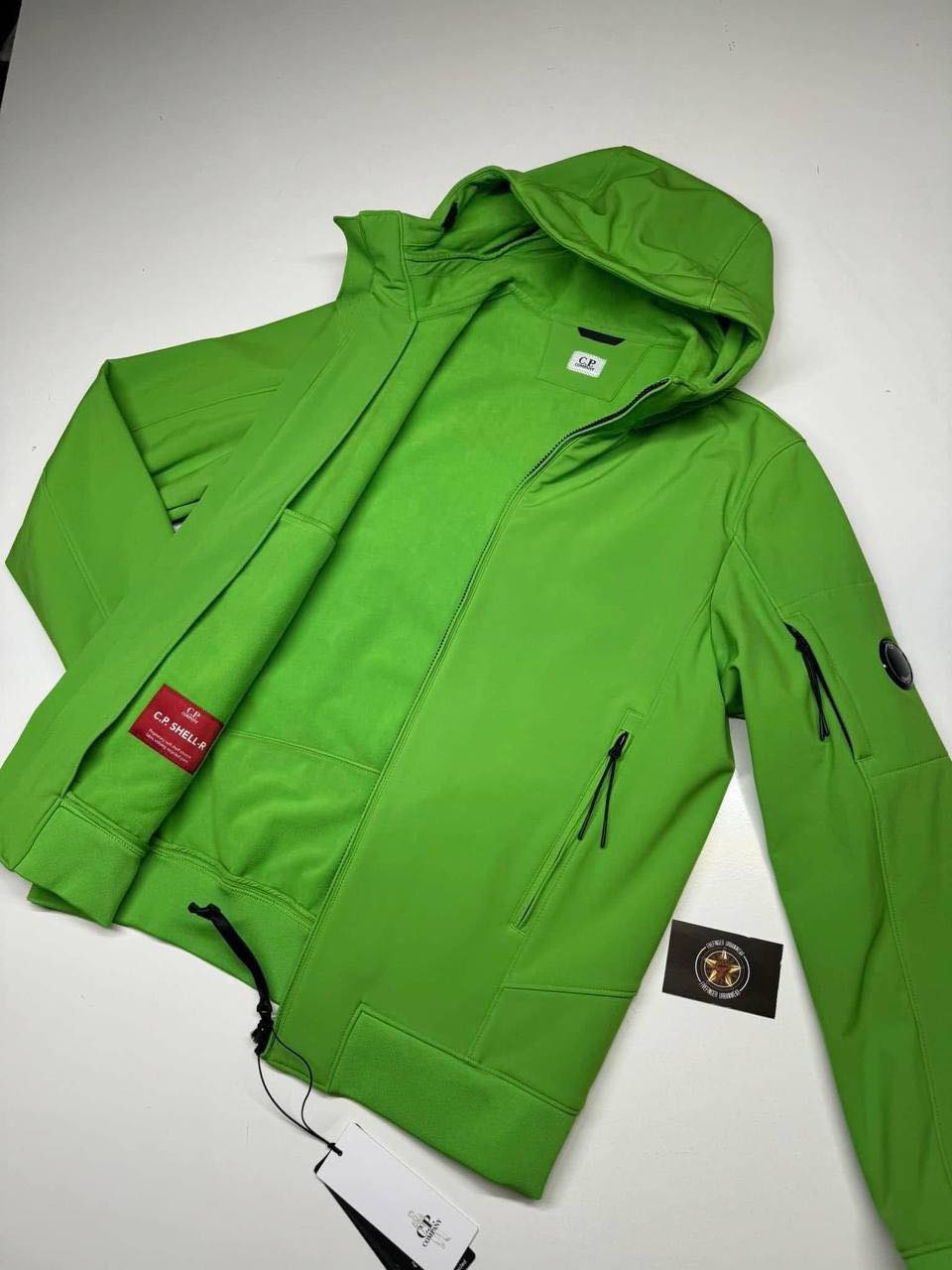 CP Company 003A C.P. Shell-R fleece lined Jacket in classic green.