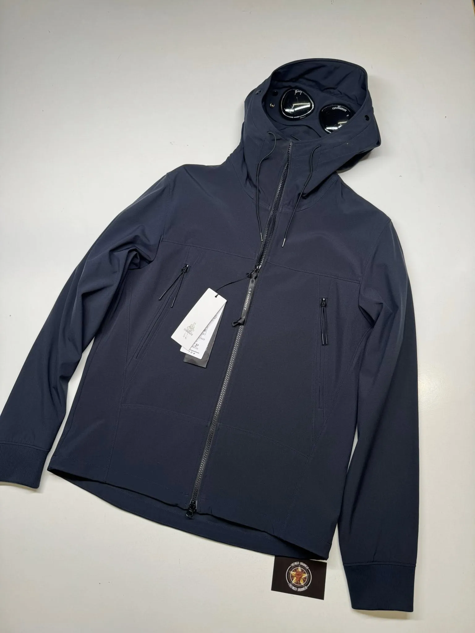 CP Company  002A C.P. Shell-R Goggle Jacket in Navy - Image 1