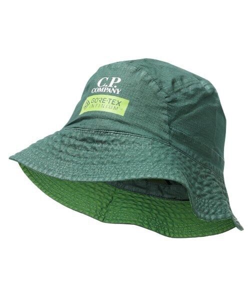 att-_y_dxkgc6yditwo-yuvhmhj8lng7o_kjhqf2kva4tio C.P. Company Mens Goretex infinium Reversible Bucket Hat in Duck Green - Reversible - Image 1