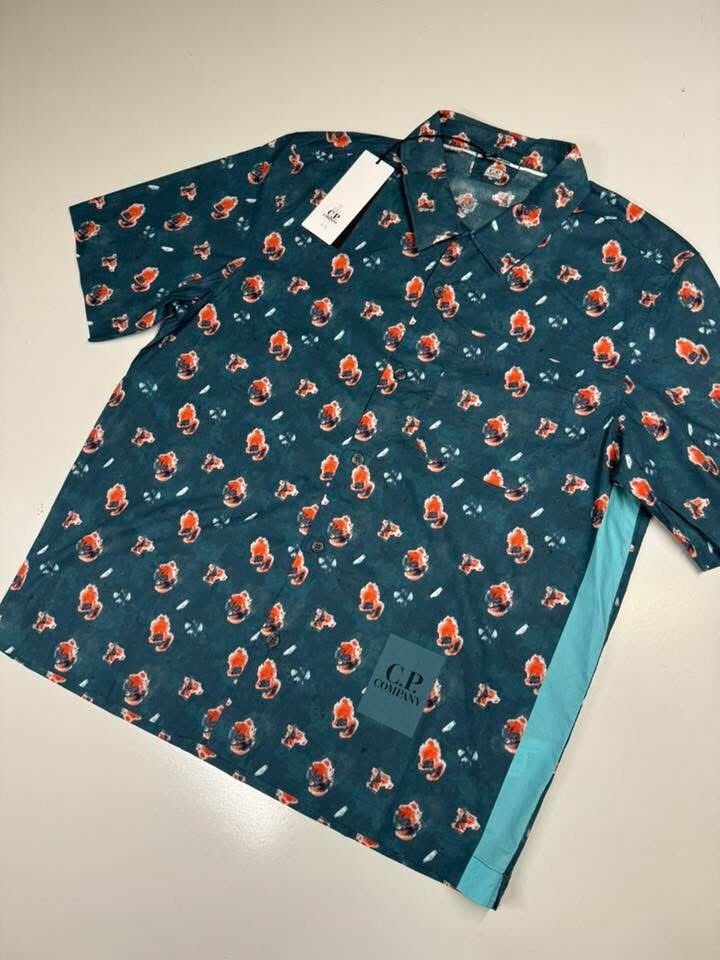 img_7311-3 C.P. Company sponged print cotton shirt - Ink Blue - Image 1