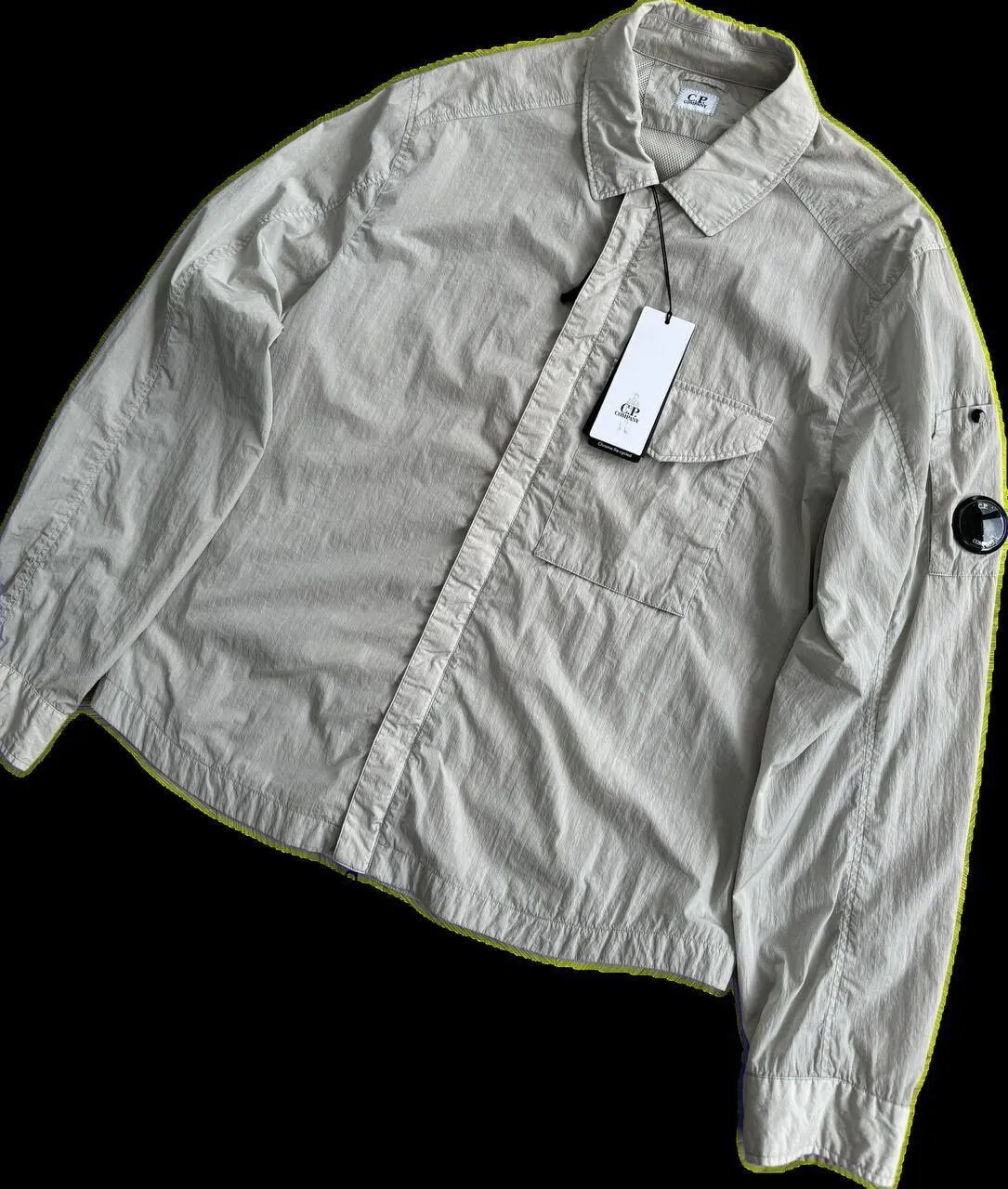 C.P. COMPANY 039A Chrome-R Zipped Overshirt in silver grey   -     XS / P2P 19.5” - Image 1