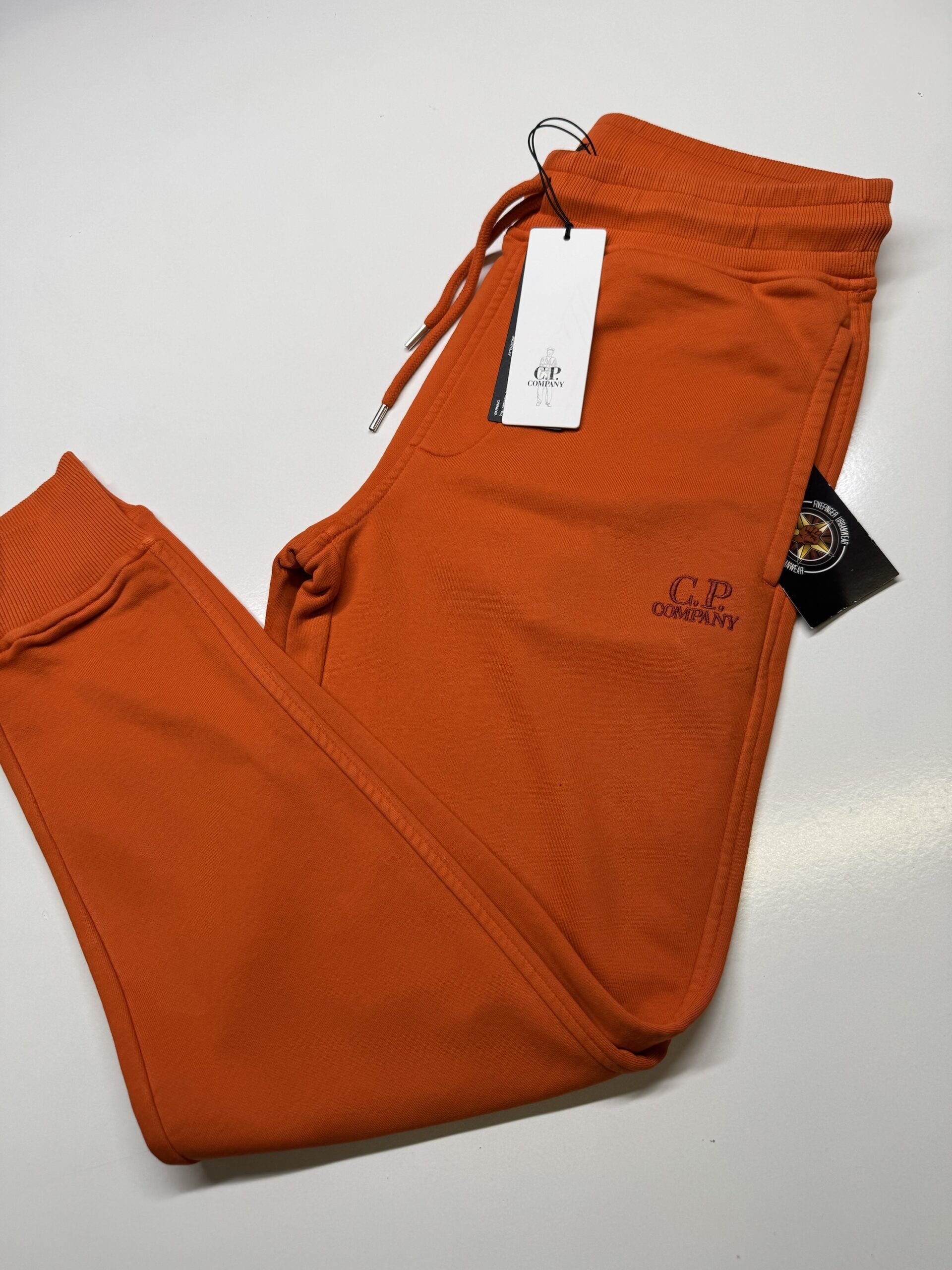 img_8196-2 CP COMPANY 100B JOGGING PANT IN COTTON DIAGONAL FLEECE - ORANGE/ 448 - Image 1