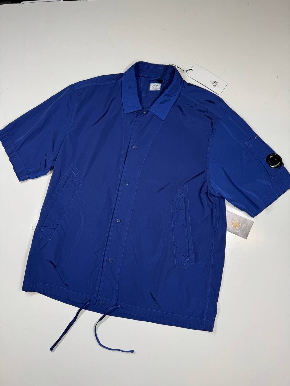 SS26  CP COMPANY 009A Chrome - R  overshirt on blue      -   Large / 22.5” P2P - Image 1