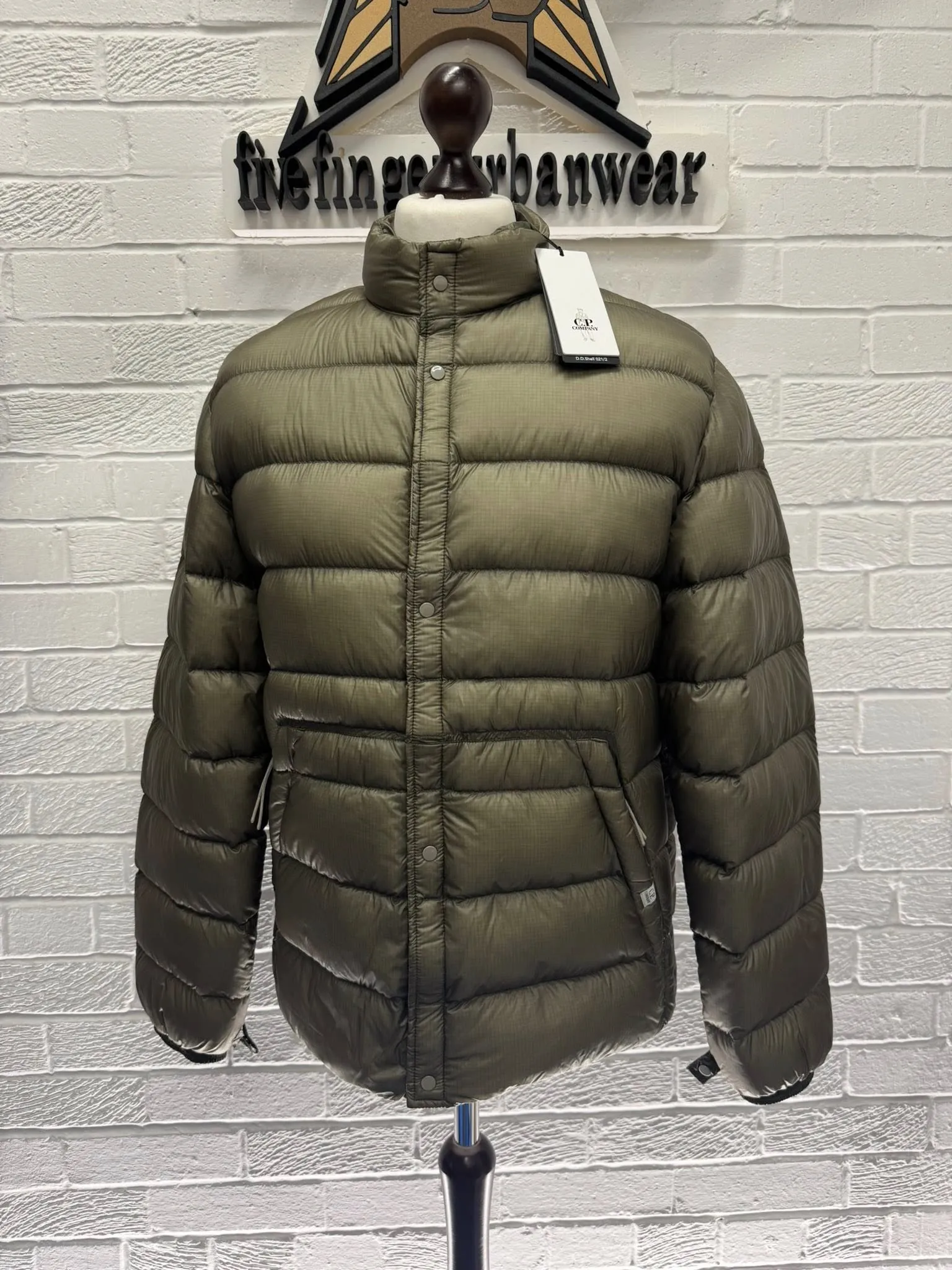 C.P. Company D.D Shell Down Jacket in silver sage - Image 1