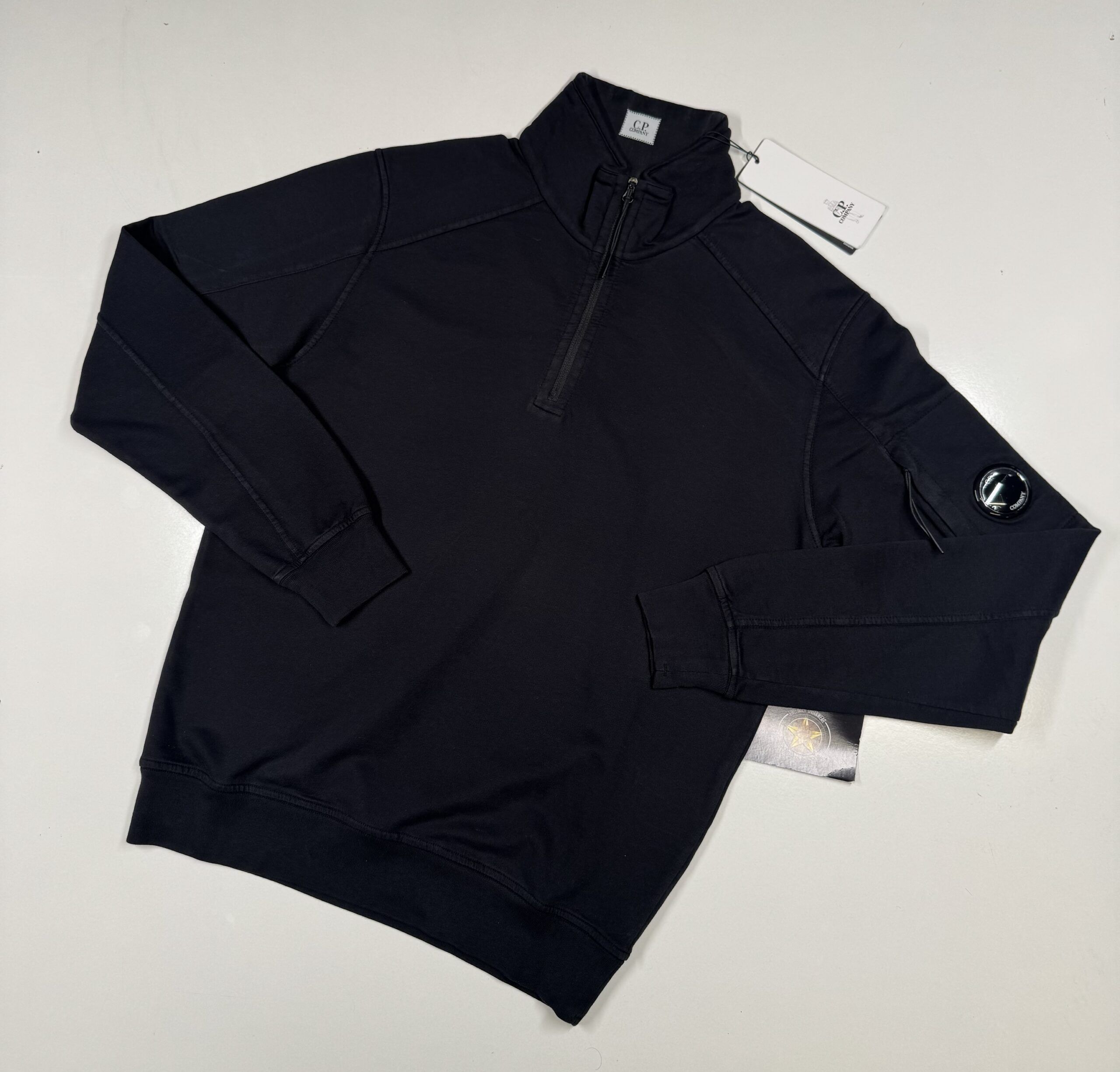 img_9919-2 CP Company 027A Diagonal Raised Fleece 1/4 zip Sweatshirt - Image 1