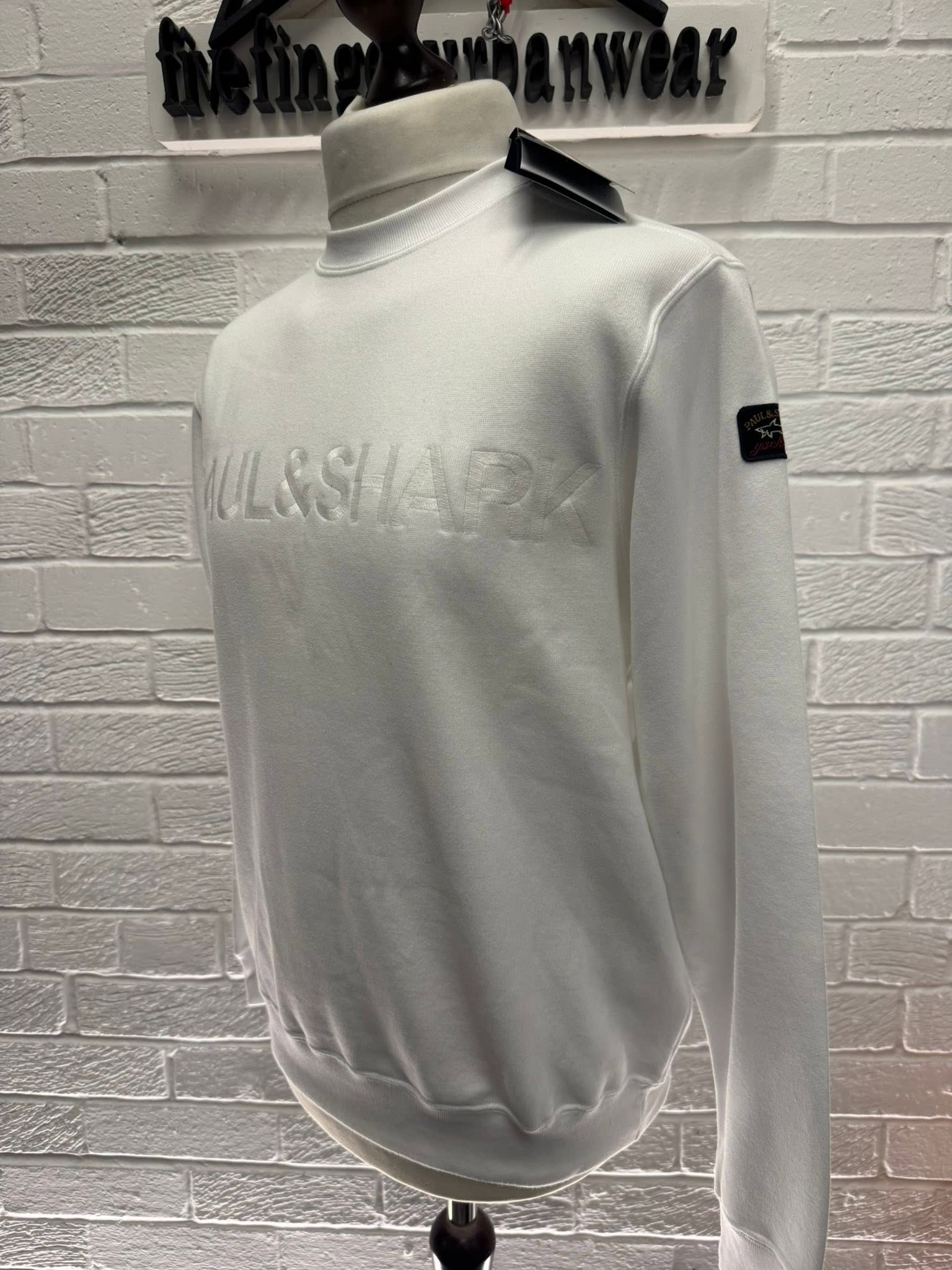 726636981_940168099111501_1606871654382650017_n Paul & Shark fleece crew sweatshirt in White - Small / p2p 21” - Image 1