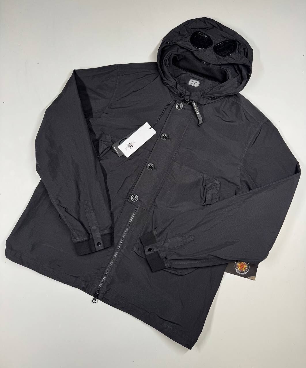 img_0080-2 CP COMPANY 018A FLATT NYLON GOGGLE OVERSHIRT IN BLACK - Image 1