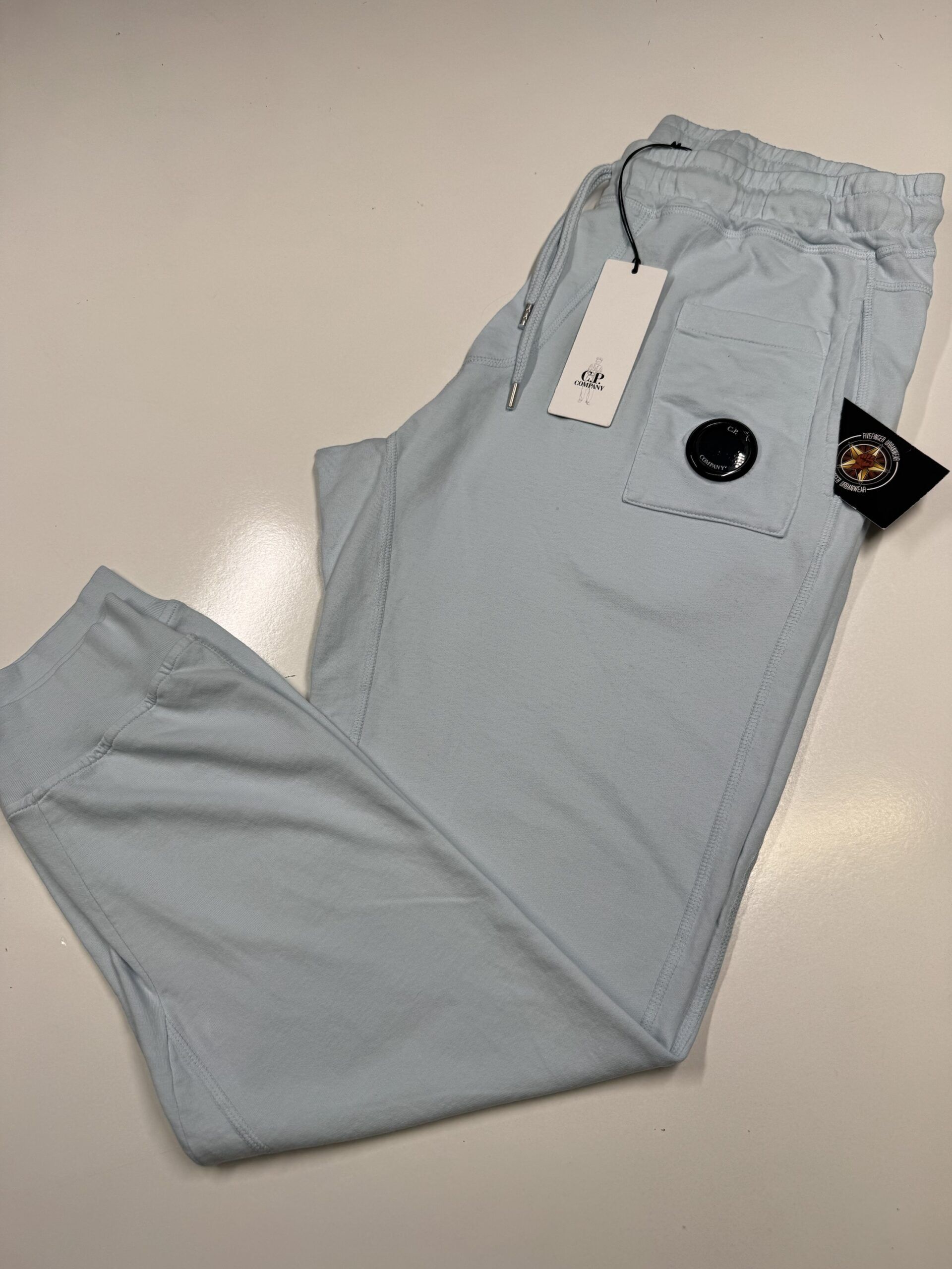 CP COMPANY 161A JOGGING PANT IN LIGHT  FLEECE - SKY BLUE -  XL / W 36” - Image 1