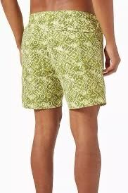 img_6375-2 C.P. COMPANY Inca Print Swim Shorts in Flatt Nylon- Green - Image 1