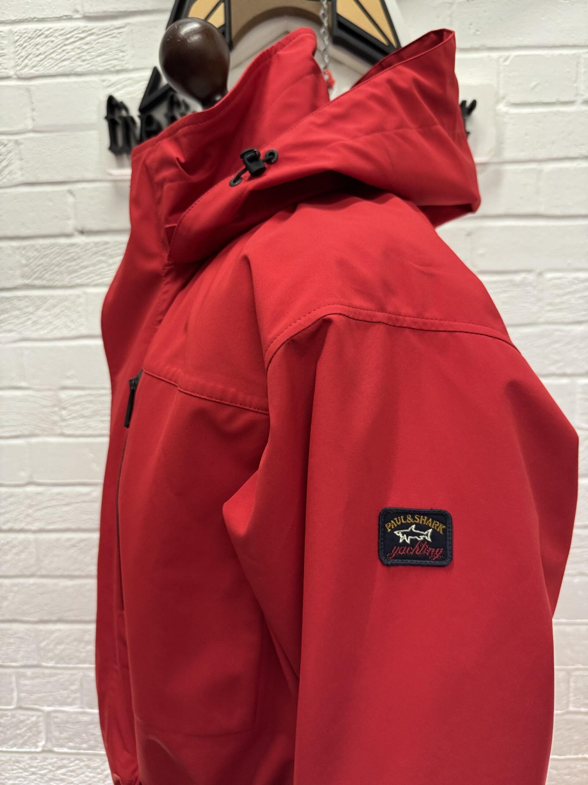 PAUL & SHARK PADDED TYPHOON  20000 PARKA HOODED JACKET IN RED -     LARGE/ p2p 24” - Image 1