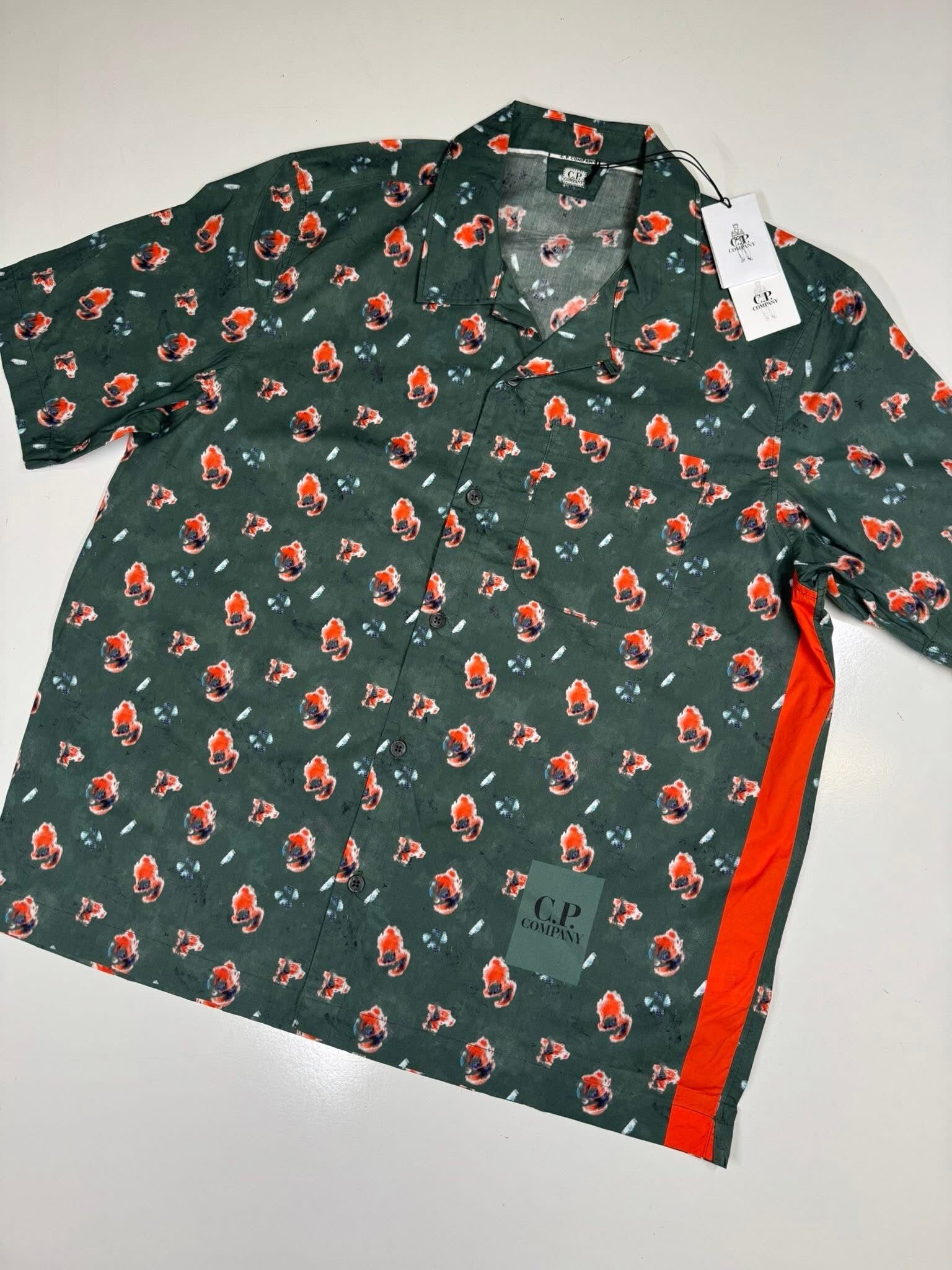 C.P. Company sponged print cotton shirt - Duck Green - Image 1