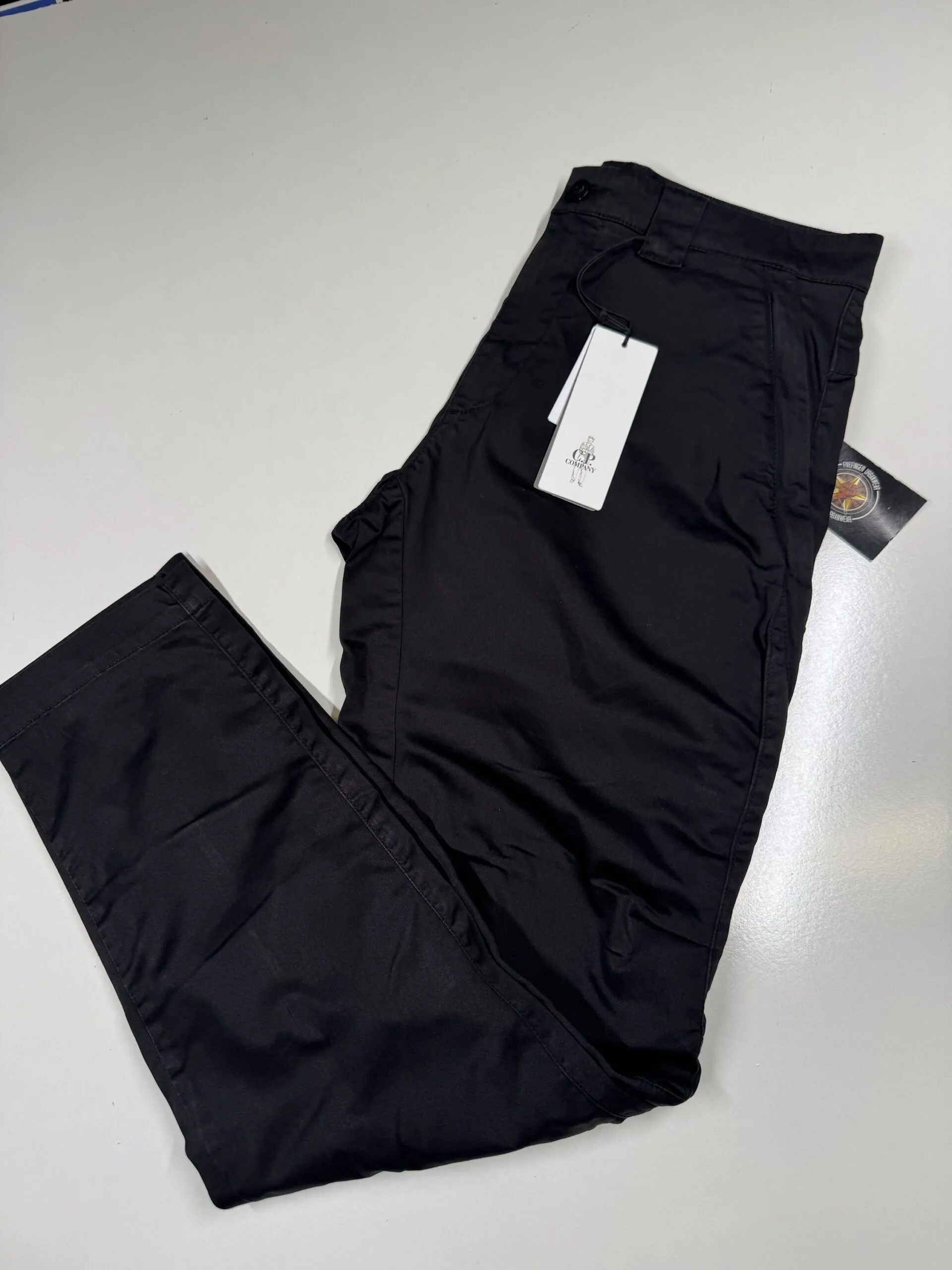 img_8615 CP Company 061A Satin Stretch Cargo Pants in Black / 999 - Image 1