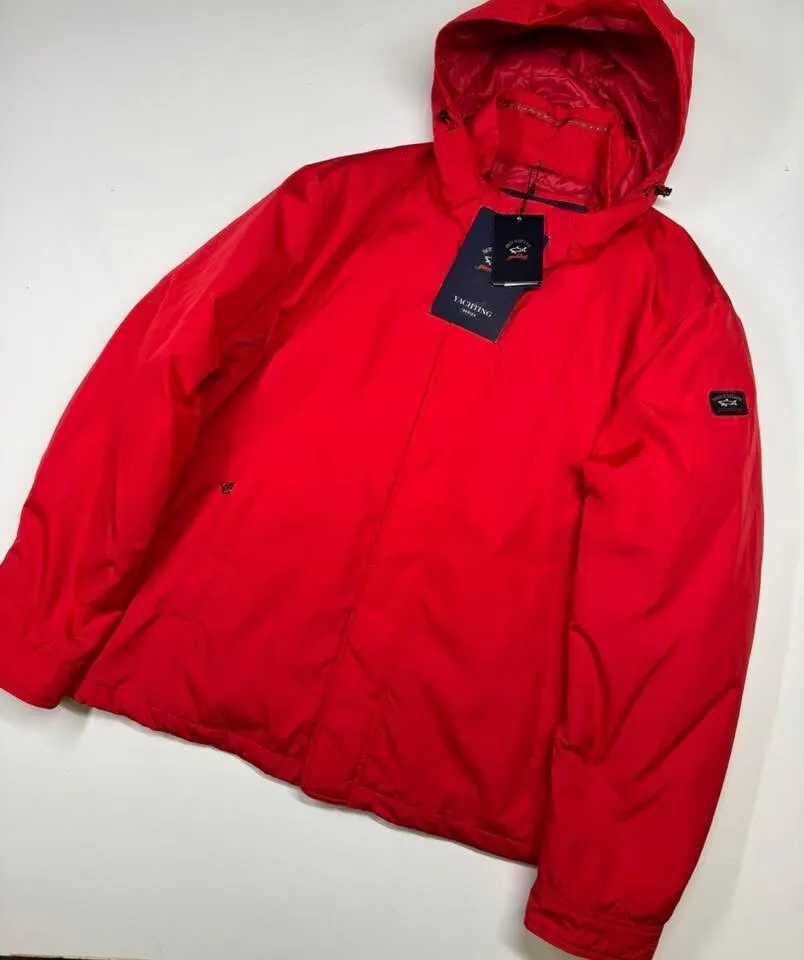 img_8759-5 PAUL & SHARK YACHTING SERIES HOODED JACKET IN RED - 6XL / p2p 30” - Image 1
