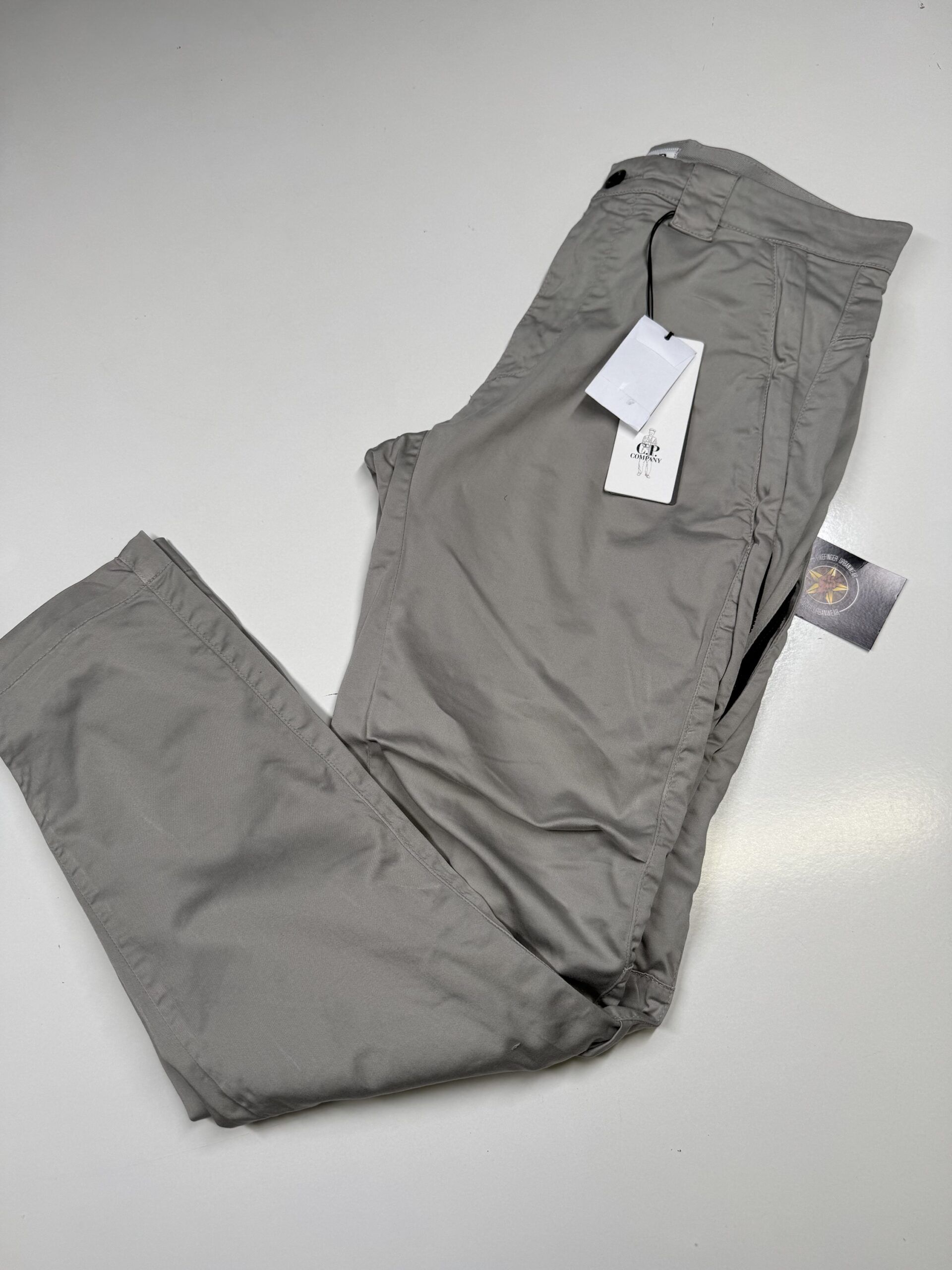 img_8807-3 CP Company 061A Satin Stretch Cargo Pants in Drizzle Grey / 913 - Image 1