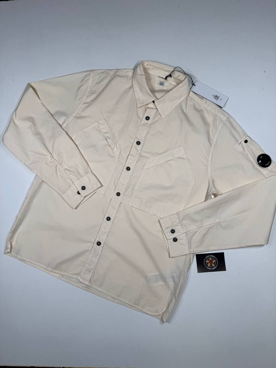 img_9016 CP COMPANY 212A long sleeve shirt in Cotton Rip-stop - Pistachio - Large / p2p 23” - Image 1