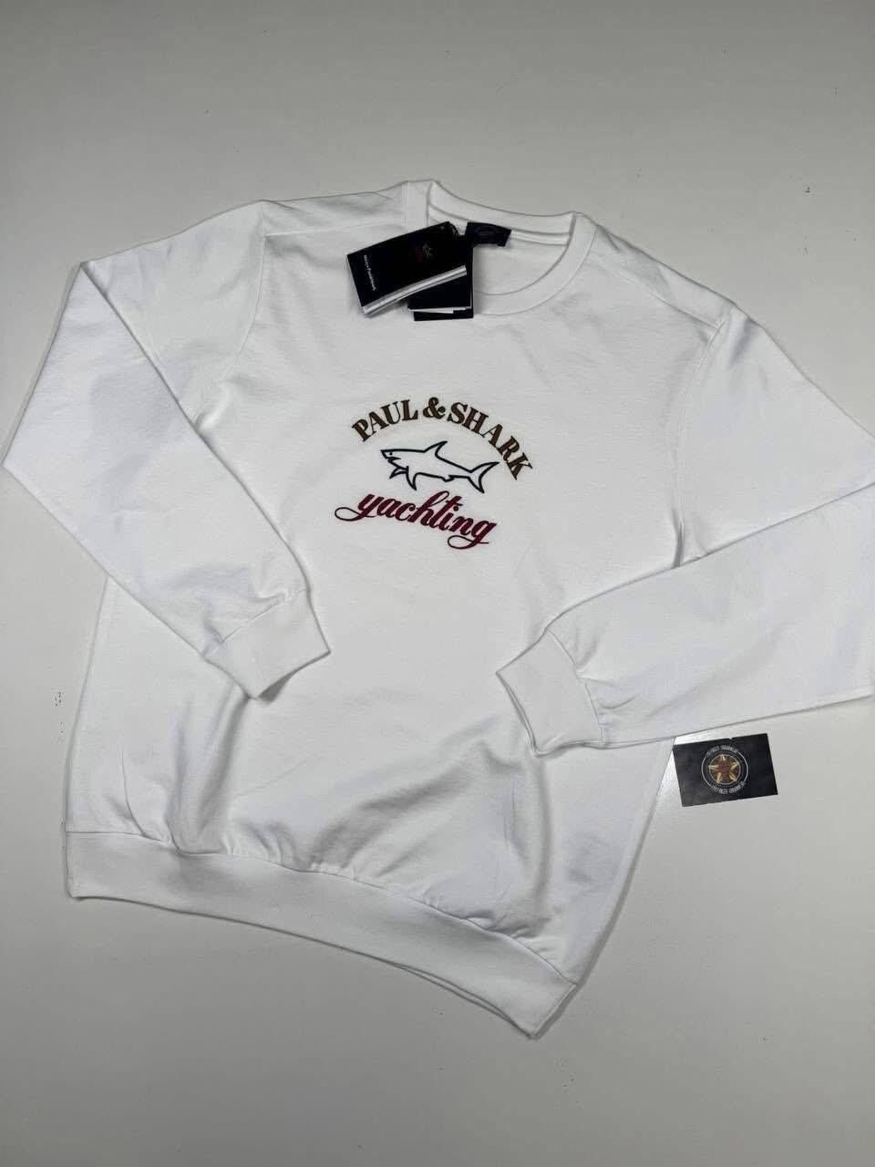 img_9880 Paul & Shark fleece crew sweatshirt in White - Image 1