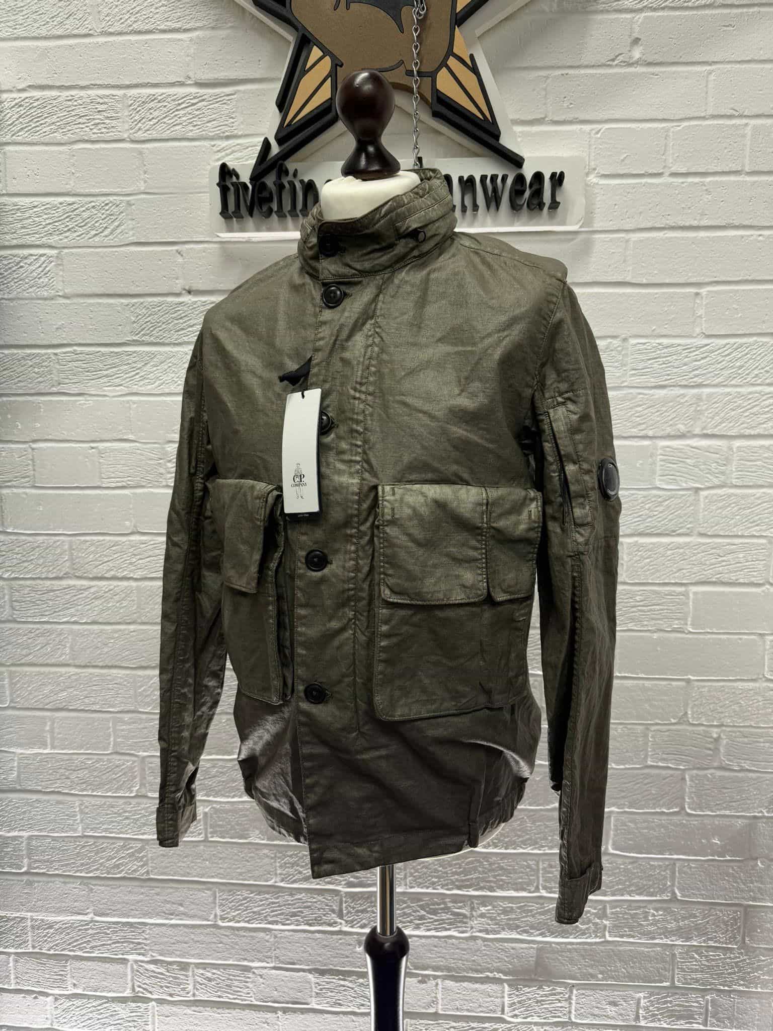C.P. Company 208A Lino Wax Field Jacket in Green - Image 1