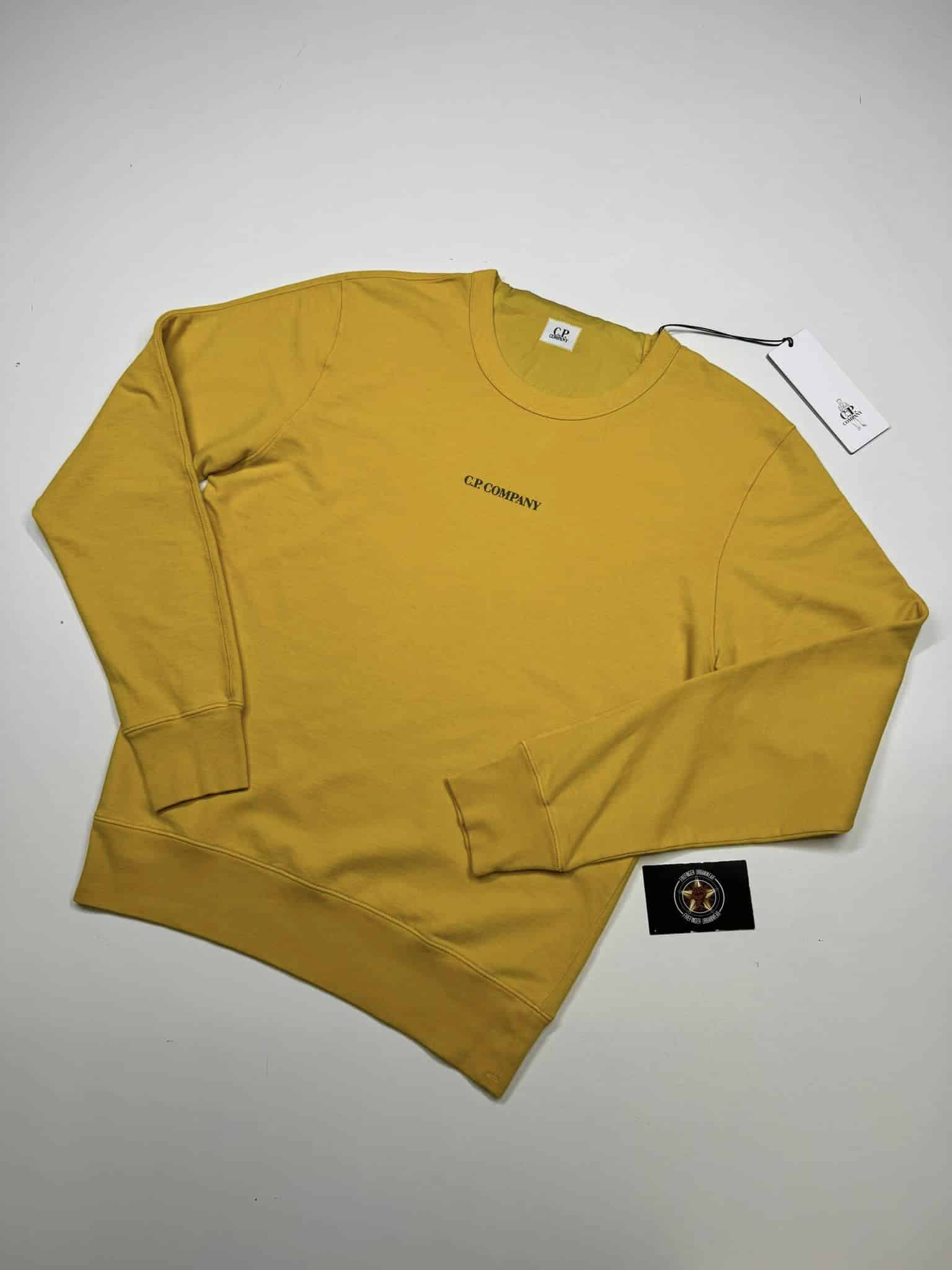 C.P. Company Light Fleece Crew Sweatshirt in Yellow - Image 1