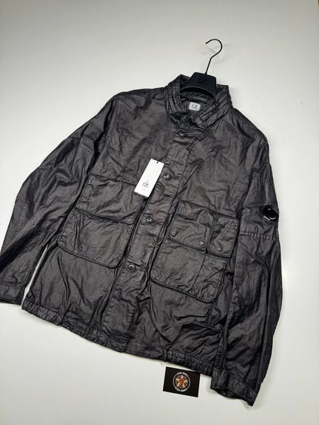C.P. Company 208A Lino Wax Field Jacket in Black - Image 1