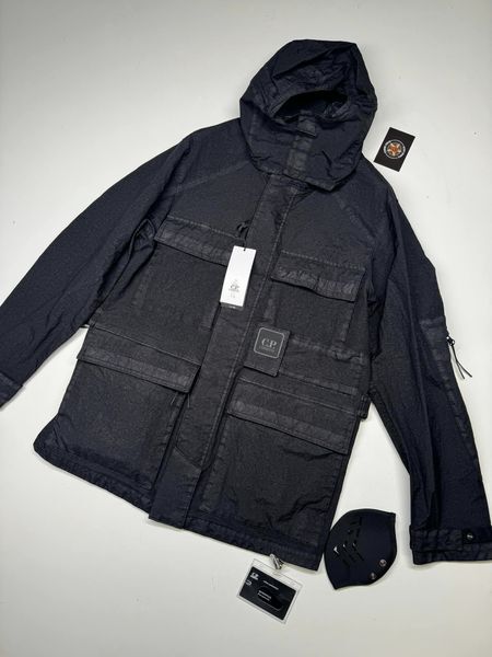 C.P. COMPANY 200A METROPOLIS SERIES CO-TED HOODED JACKET  IN BLACK - Image 1