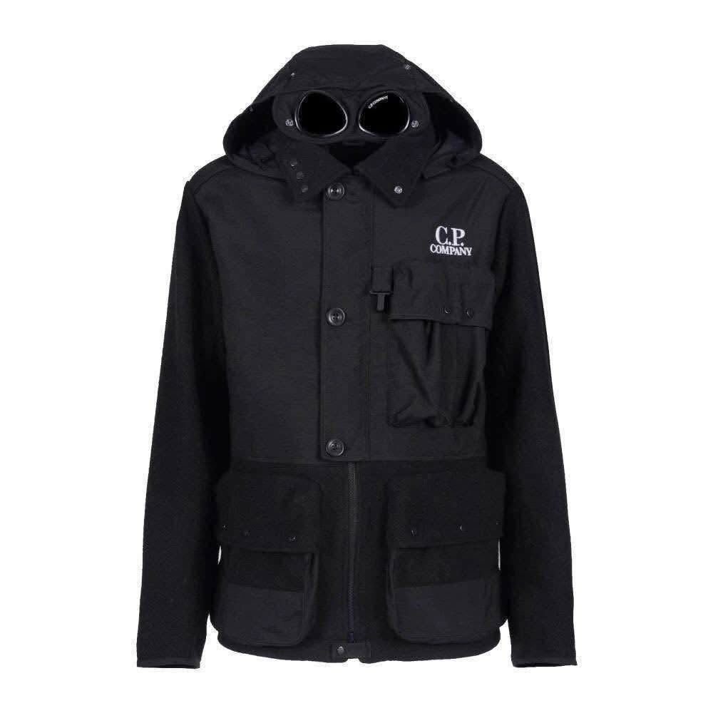 C.P. Company 274A Duffel Mixed Goggle hooded jacket in black - Image 1