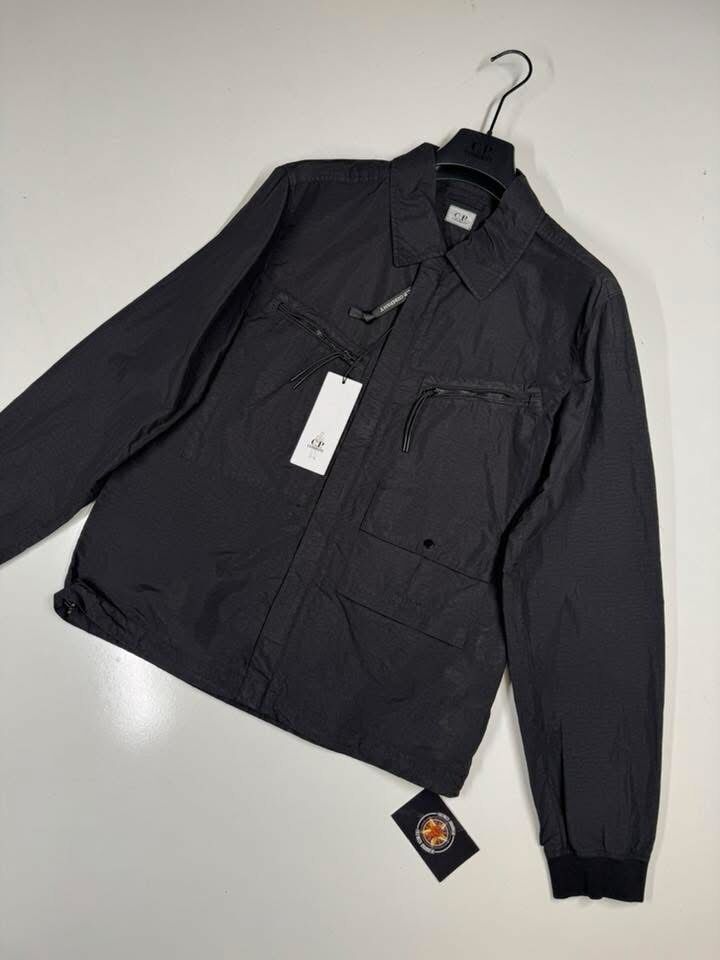 C.P. Company 108A Flatt Nylon Overshirt in Black - Small / P2P 21” - Image 1