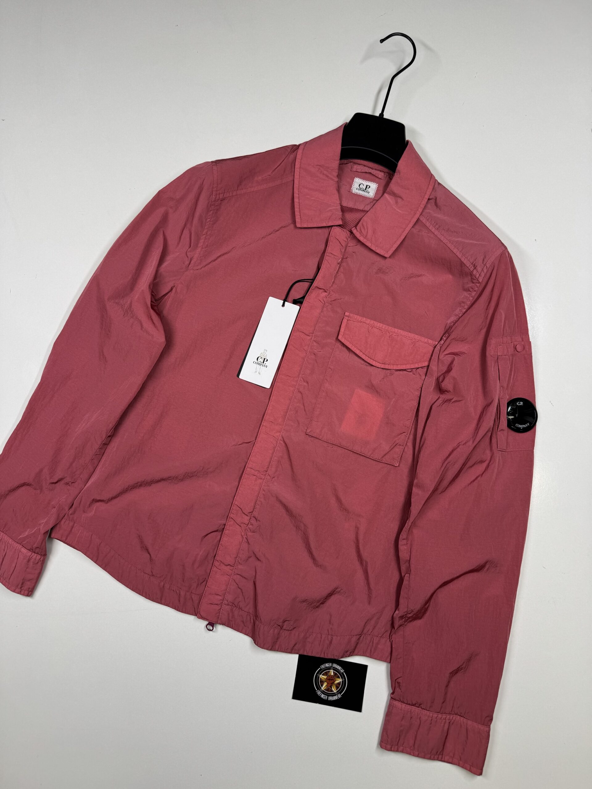 img_7671-2 C.P. COMPANY 039A Chrome-R Zipped Overshirt in Red Bud / 577 - XS / P2P 19.5” - Image 1
