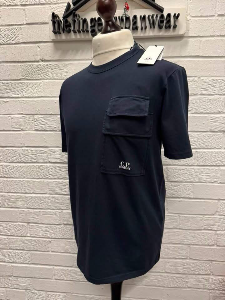 CP COMPANY 211A  Jersey 20/1 T-shirt in Navy  • - Image 1