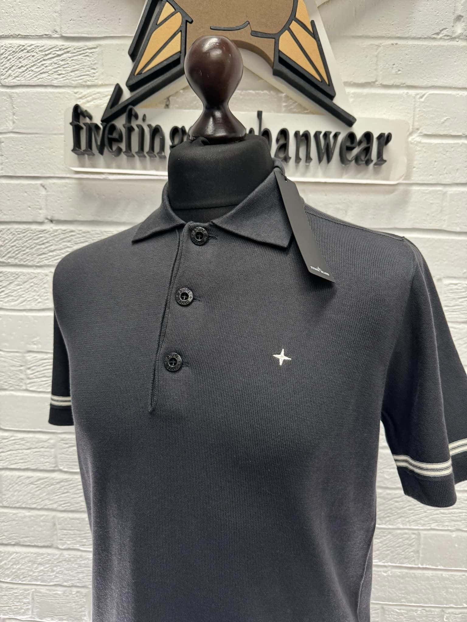 Stone Island 526B2 Short sleeve Polo knit in soft cotton -  Dk Grey - Image 1