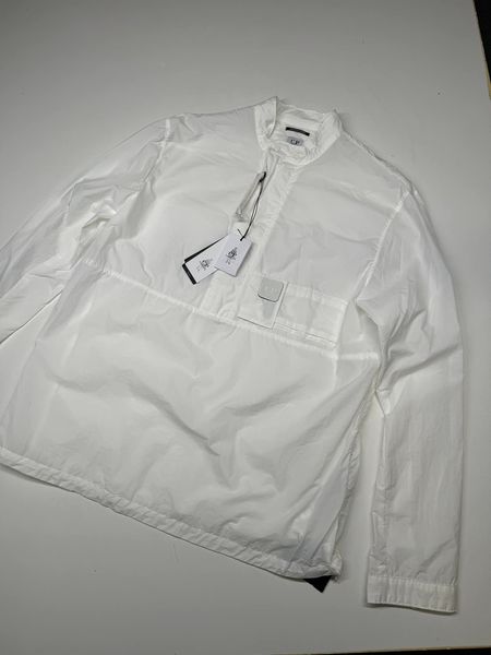 CP Company 140A Metropolis Taylon L popover Henley overshirt in white - Image 1