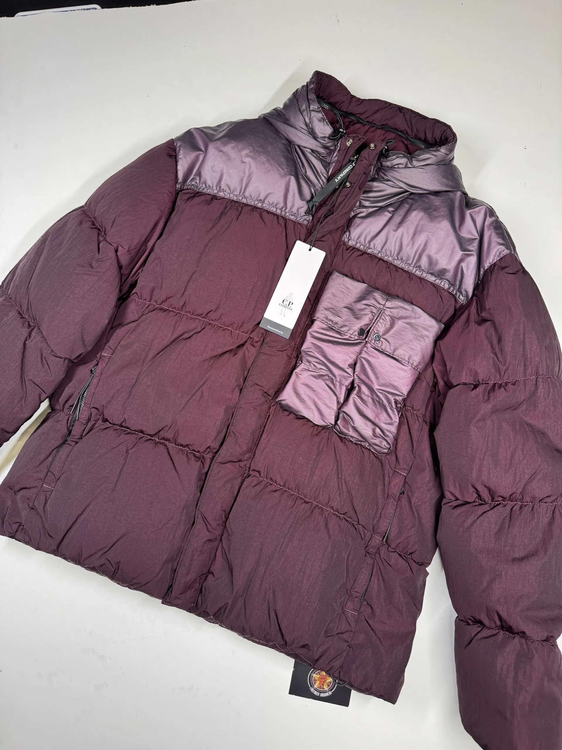 CP COMPANY 032A CHROME-R MIXED GOGGLE DOWN JACKET -POTENT PURPLE/ 790     -  XL / 25” P2P - Image 1