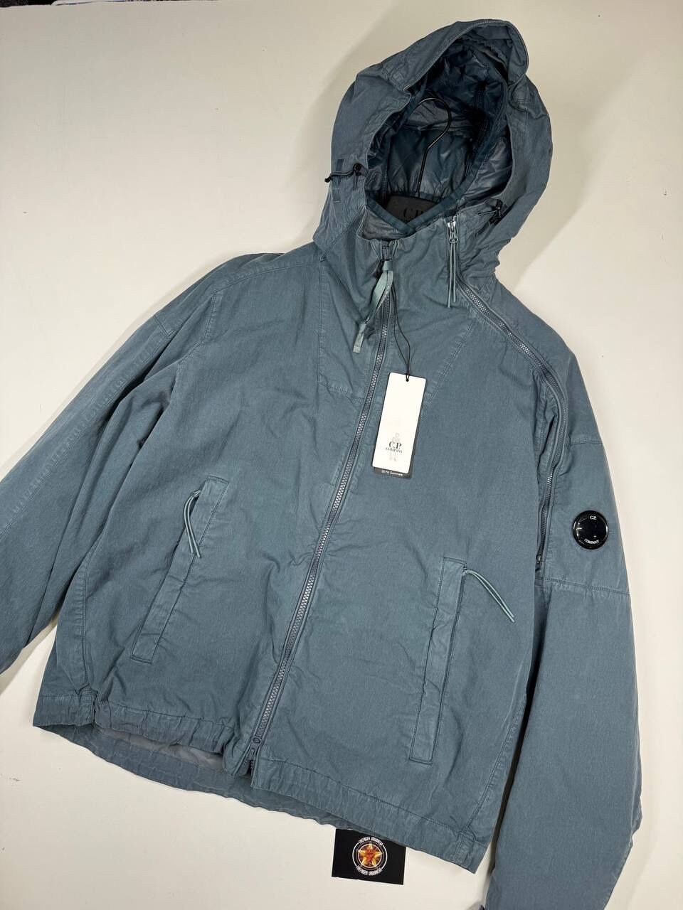 CP Company 275A 50 Fili Rubber Jacket in blue - Image 1
