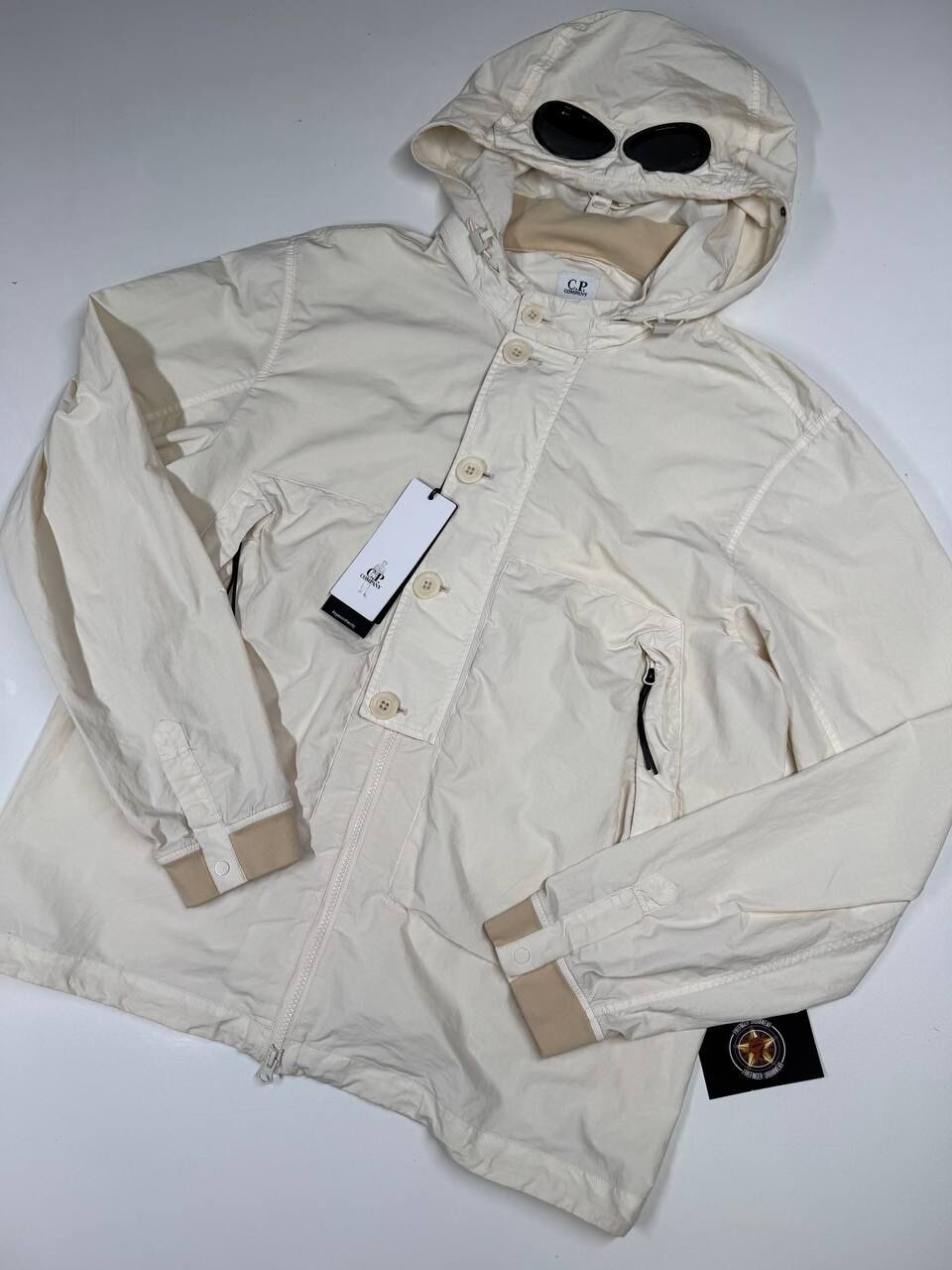 img_0050-2 CP COMPANY 018A FLATT NYLON GOGGLE OVERSHIRT IN PISTACHIO - Image 1
