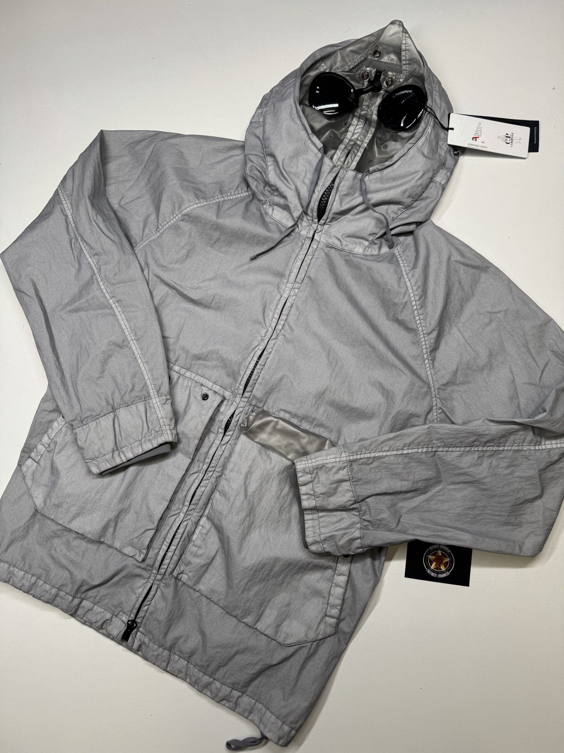 C.P. COMPANY 235A  50 FILI GUM EXPLORER GOGGLE JACKET IN DRIZZLE GREY - Image 1