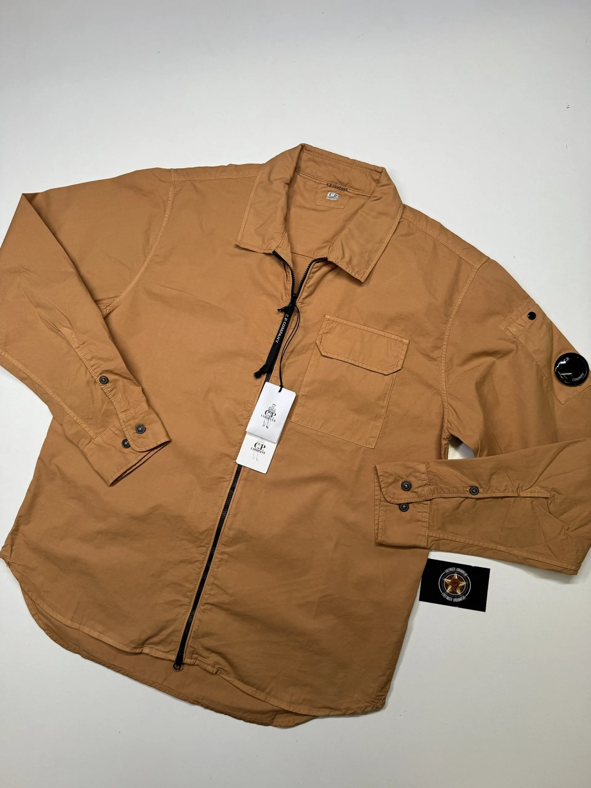 CP COMPANY 158A Gabardine overshirt in Tangerine - Image 1