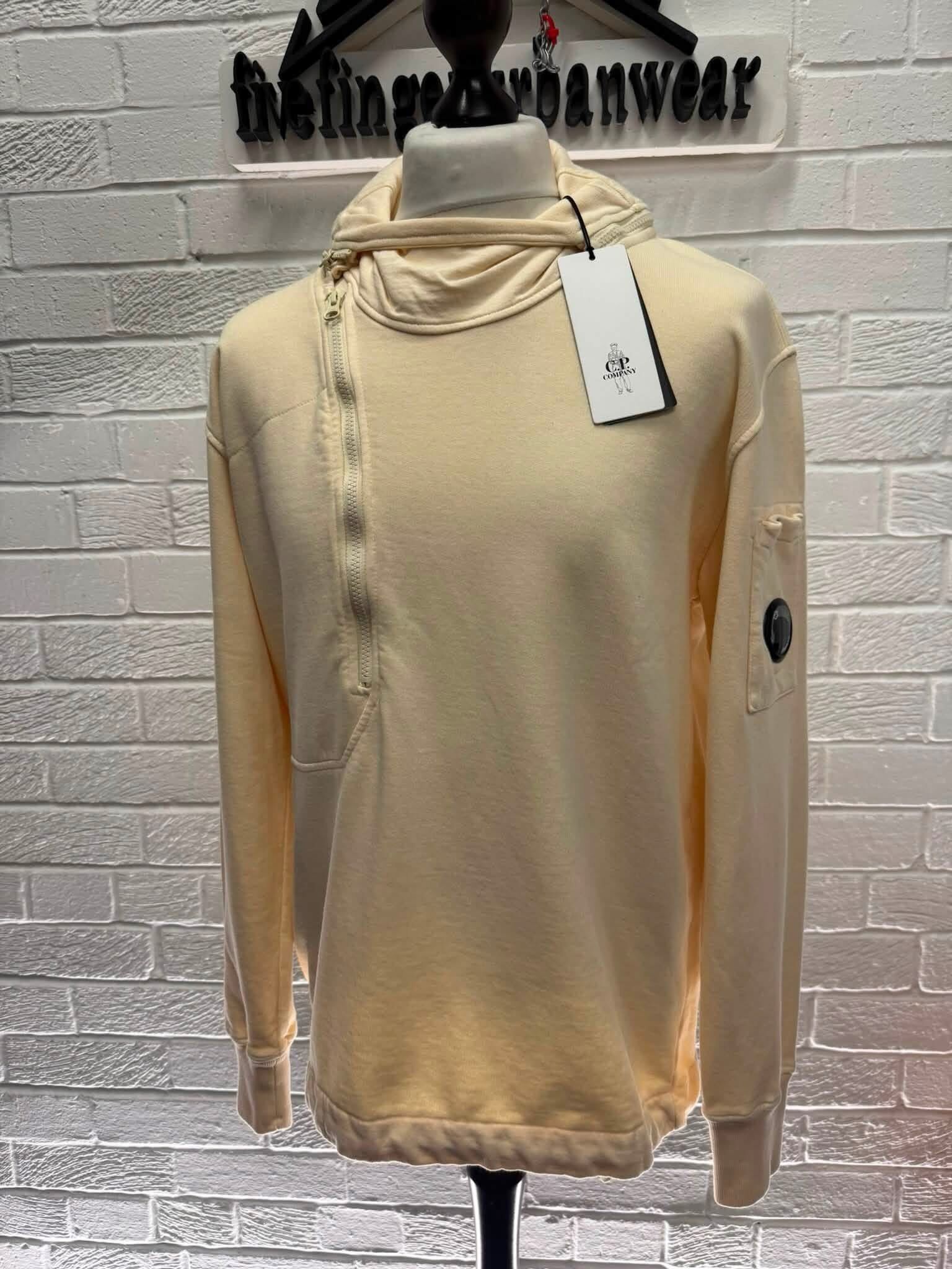 CP COMPANY 020A HOODED COTTON  FLEECE SWEATSHIRT IN PISTACHIO  -    Large / 22.5” P2P - Image 1