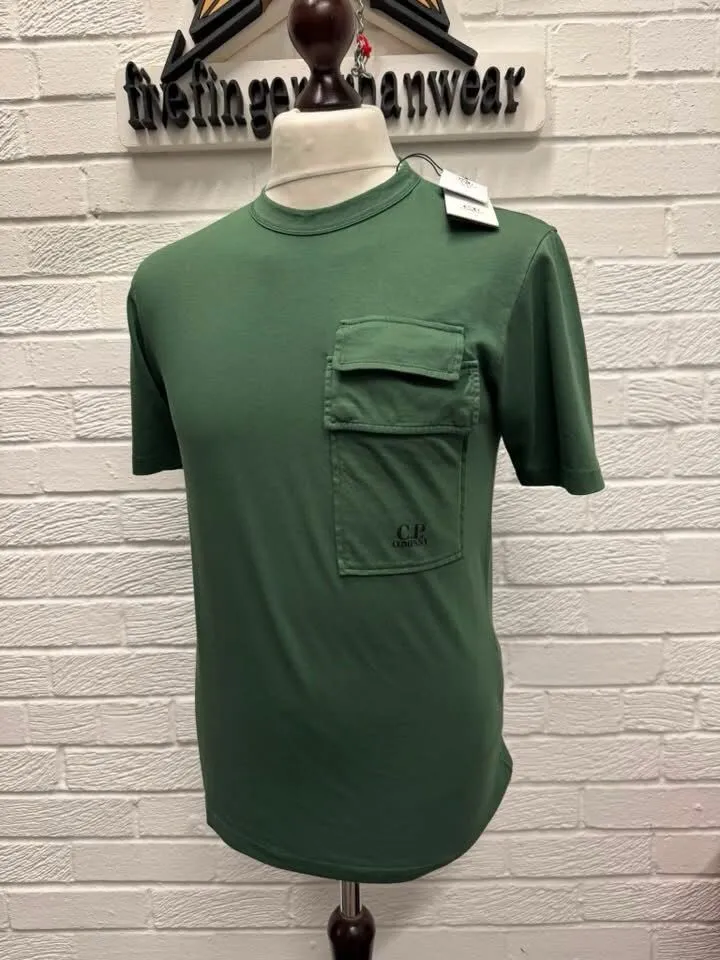 Brand New CP COMPANY 211A  Jersey 20/1 T-shirt in Green  •  XS   / P2P 19” - Image 1