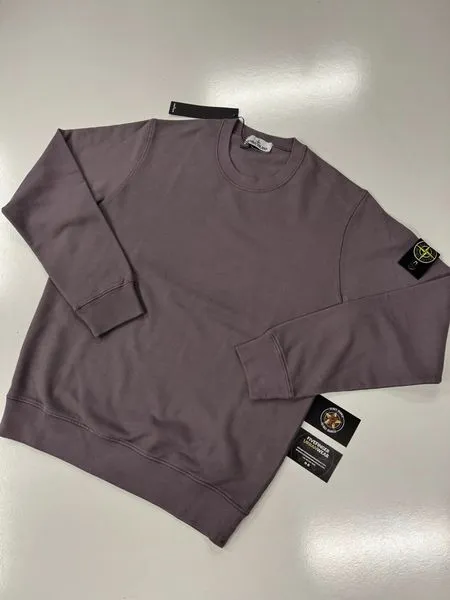 Stone Island 63020 Brushed Cotton Fleece Sweatshirt In Mauve - Image 1