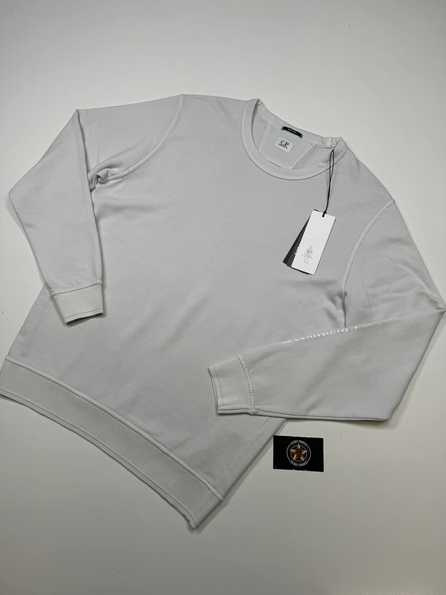 C.P. Company Cotton Fleece Crew Neck Sweatshirt in Light Grey 910 - Image 1