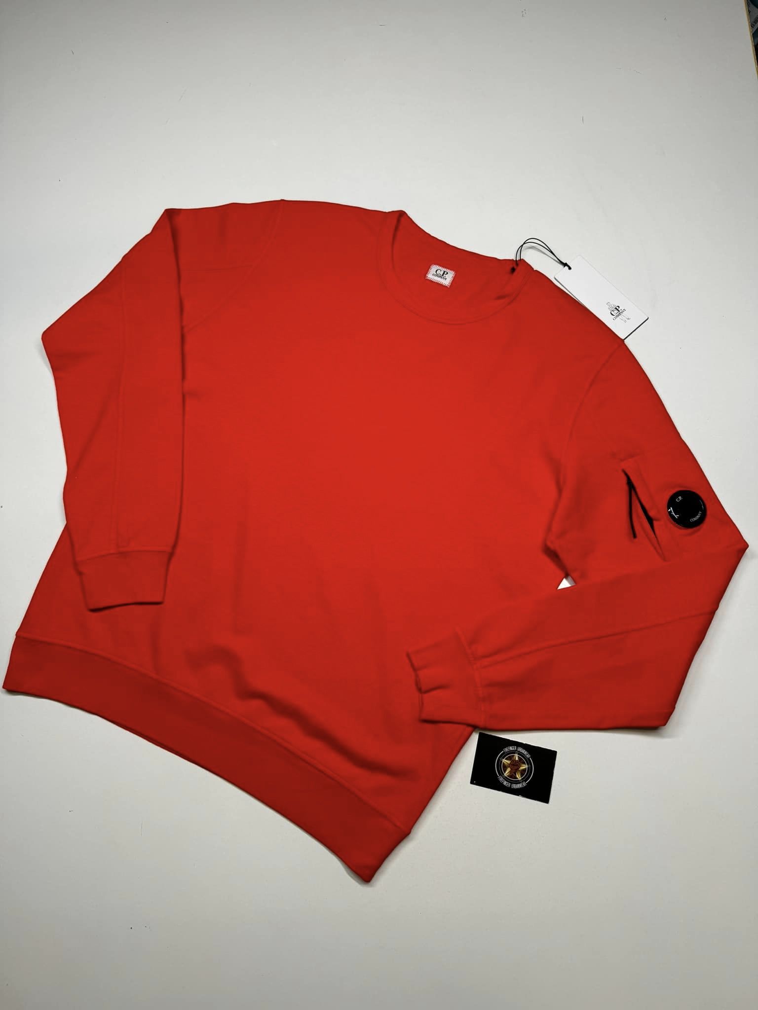 C.P. Company Light Fleece Sweatshirt in red. - Image 1