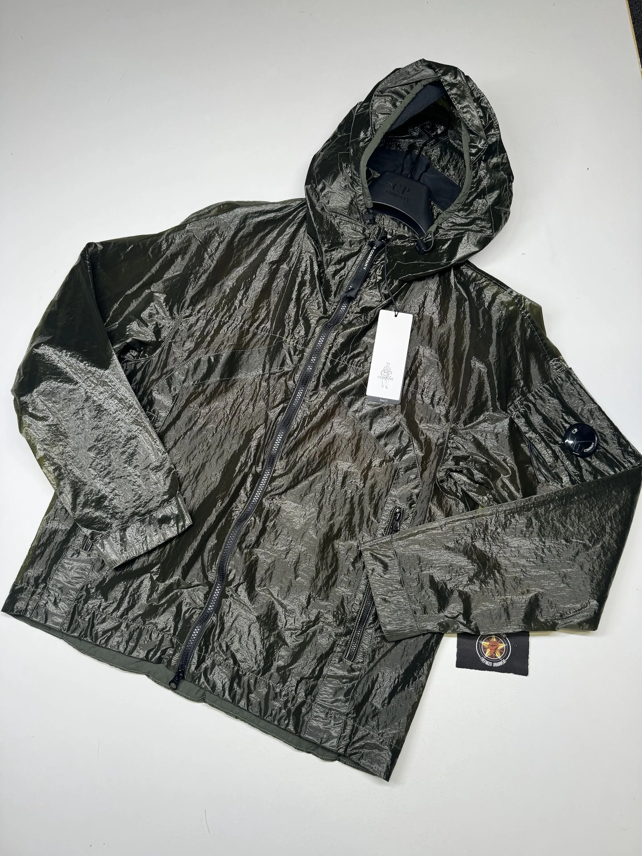 CP COMPANY 163A  Kan-D Hodded Nylon Jacket in Burnt Olive. - Image 1