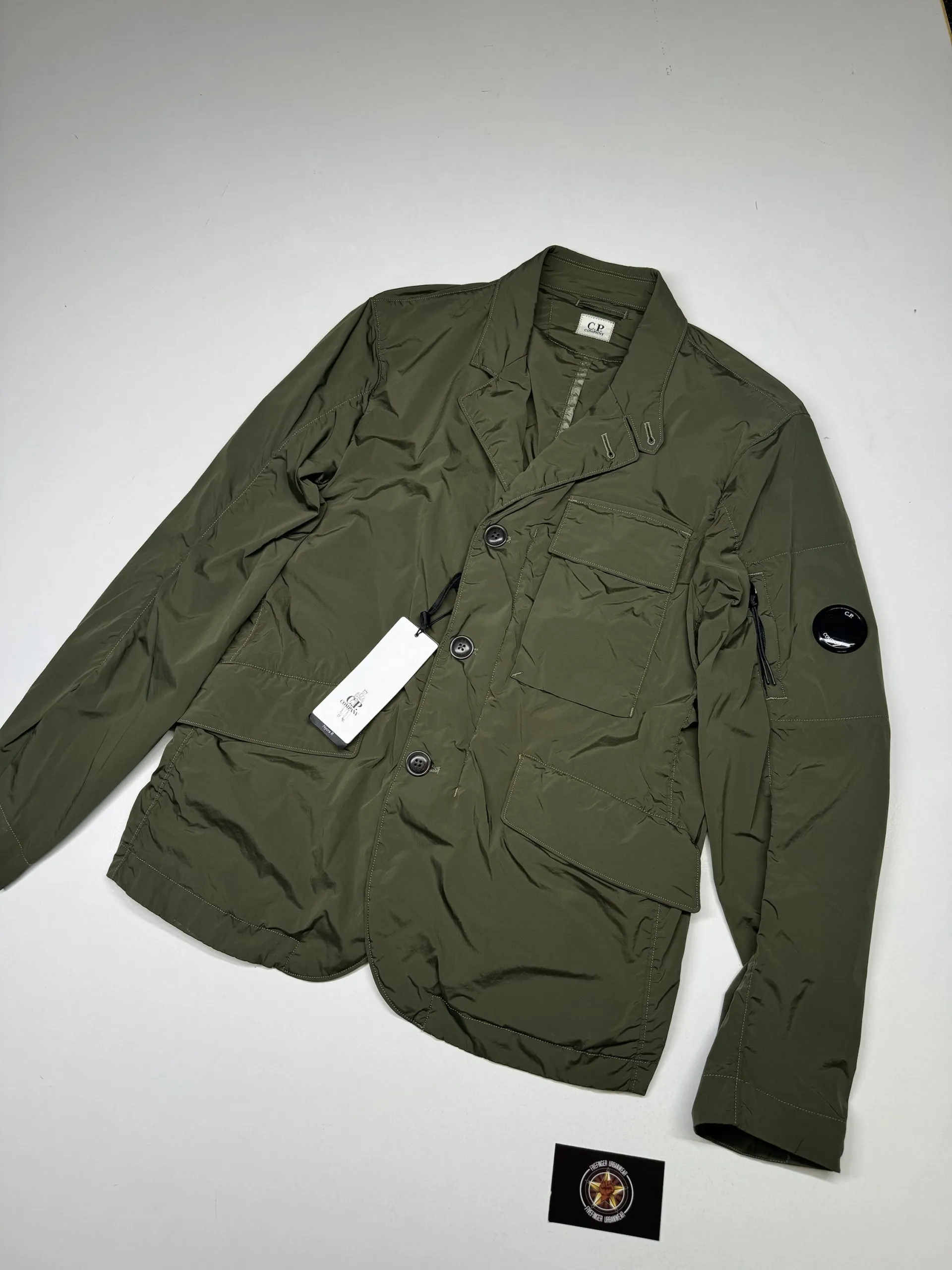 C.P. COMPANY 240A NYCRA BLAZER JACKET IN GREEN. - Image 1