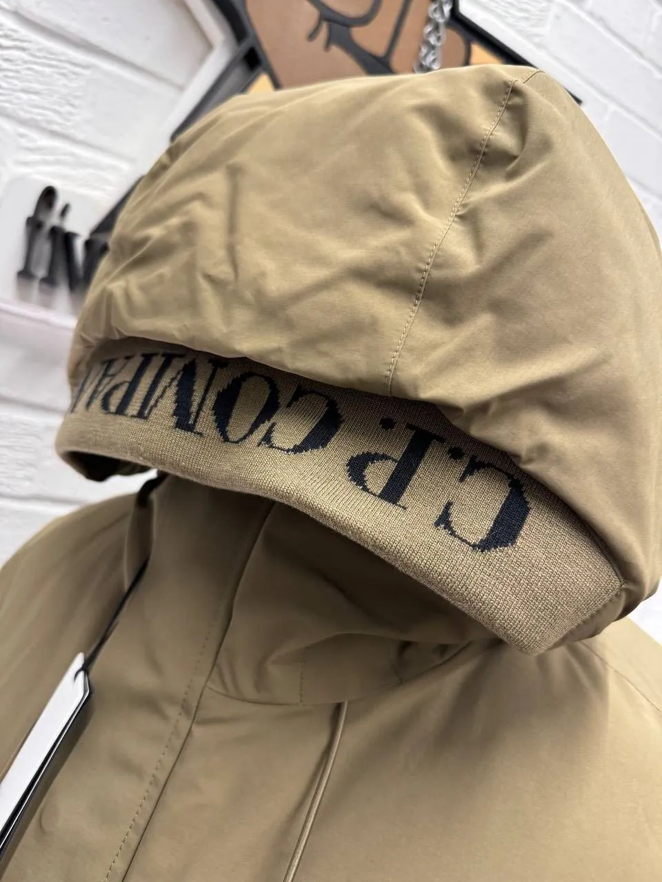 CP Company 255A Micro M Long hooded jacket in butternut brown. - Image 1