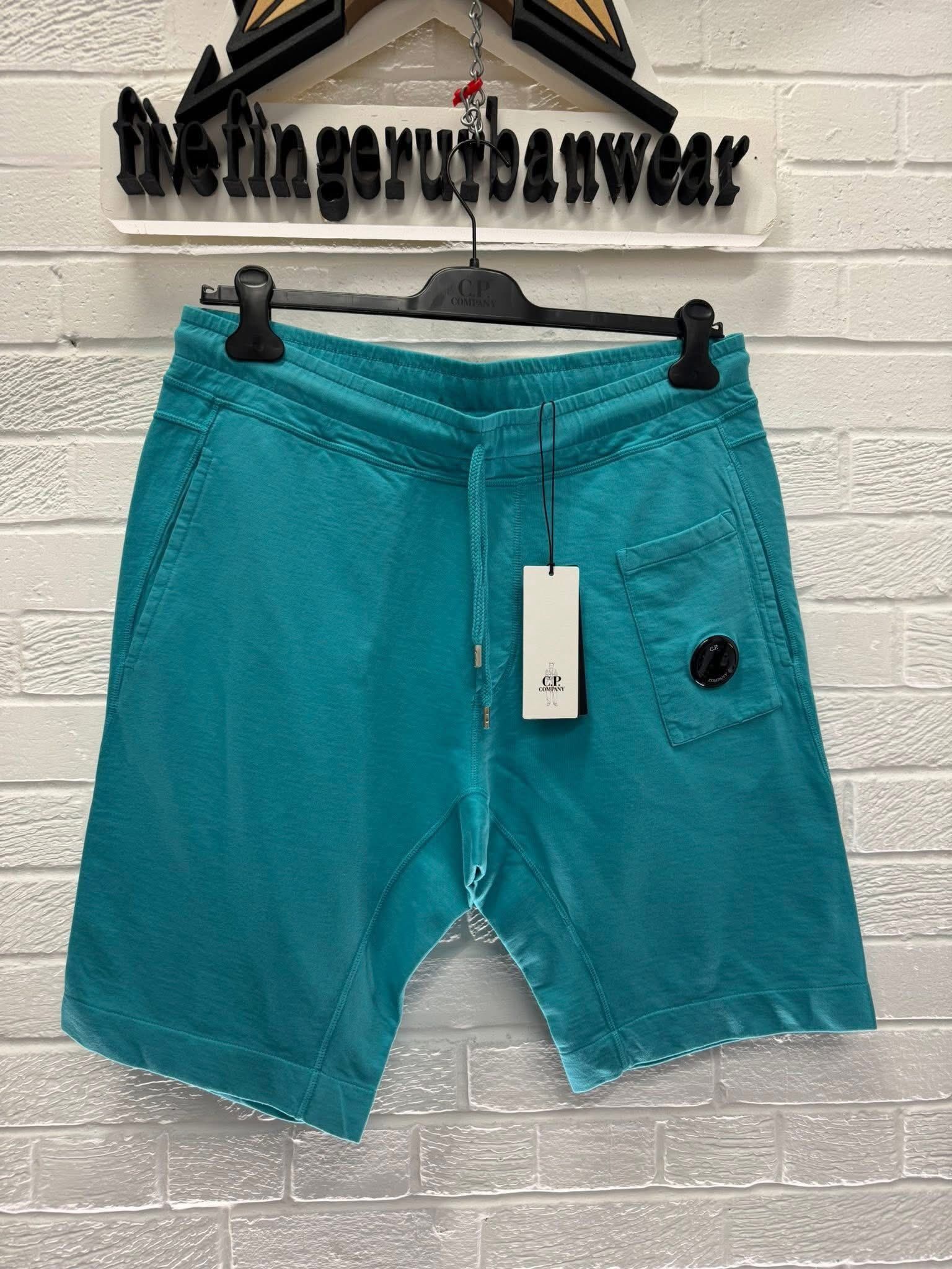 CP Company Light  Fleece Shorts  - Turquoise. - Image 1