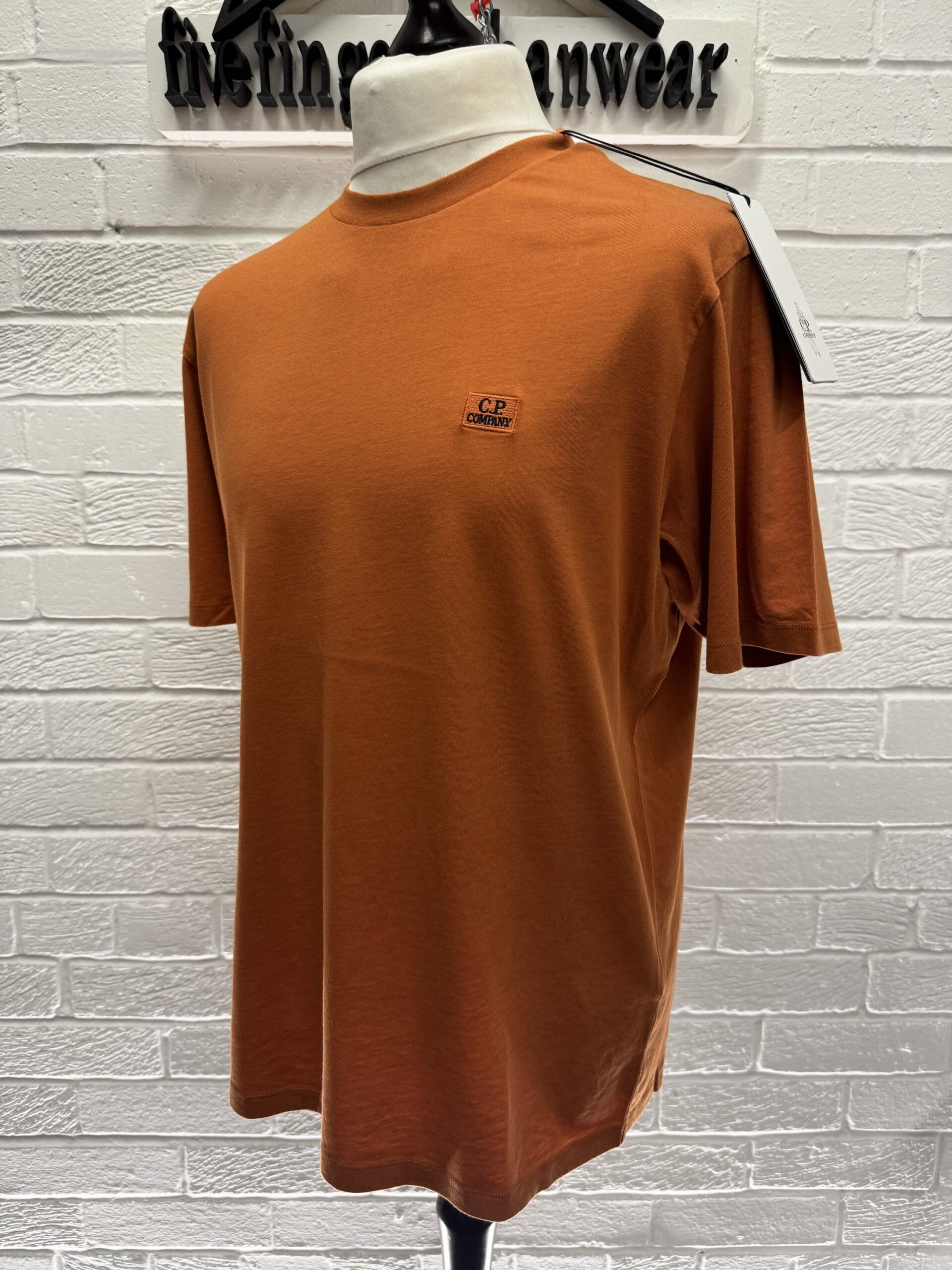CP COMPANY 031A 30/1 Jersey T-shirt in Pumpkin Orange - Image 1