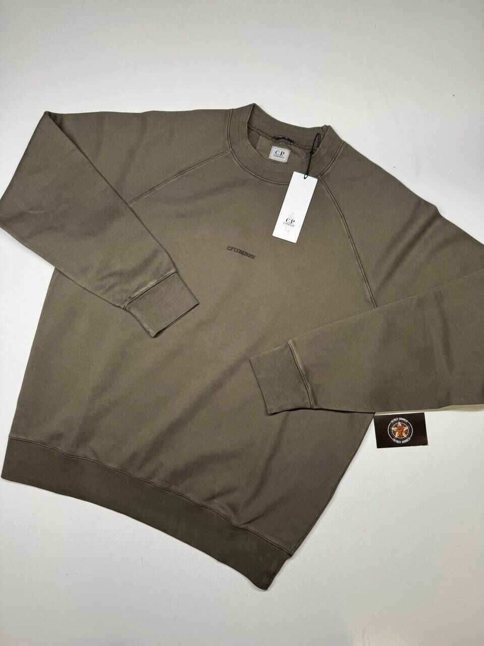 Cp Company 153A Brushed Emerized Diagonal Fleece Sweatshirt in Grape Leaf   -  XL / P2P 25.5” - Image 1