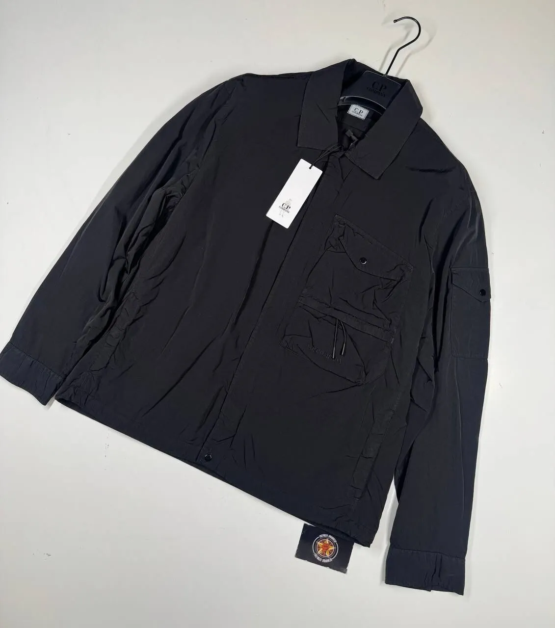 C.P. COMPANY 090A Chrome-R Zipped Overshirt in BLACK - Image 1