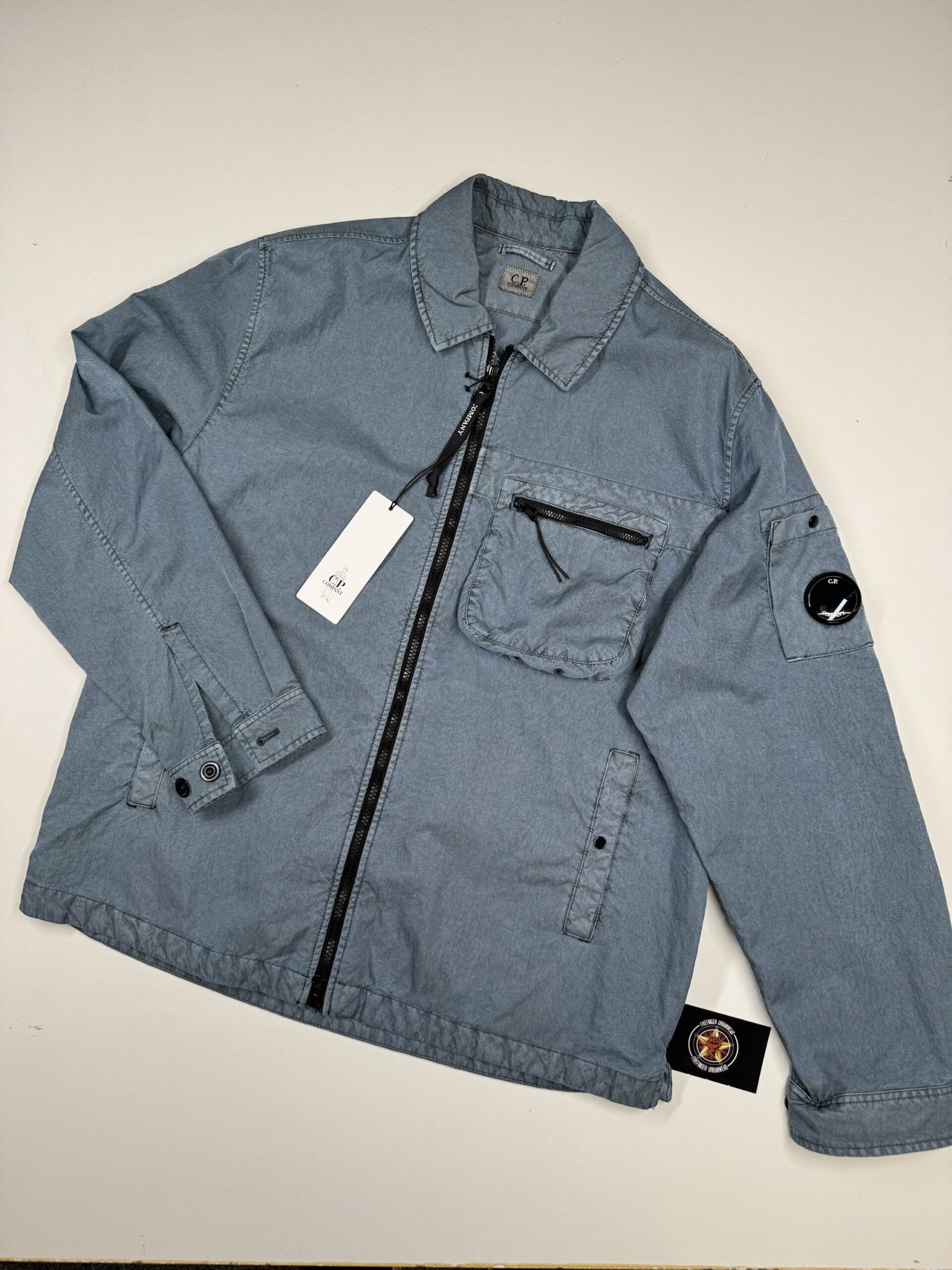 C.P. Company 074A PANAMA -R pigment Dyed Overshirt in blue  -   Large  / P2P 23” - Image 1